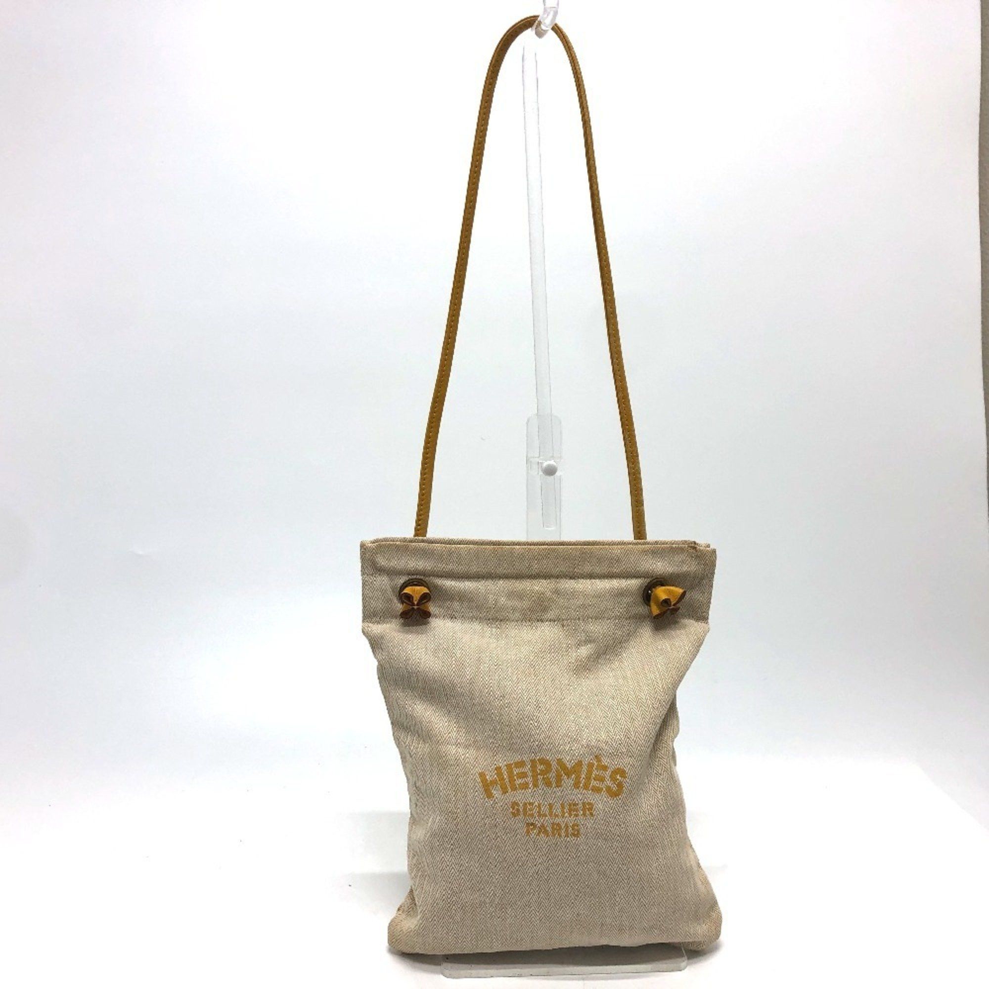 HERMES logo Sac Aline MM Backpack ToileChevron / Barenia Beige/Brown Hermes Hermes Y engraved Aline Toile Chevron leather  main image 4
