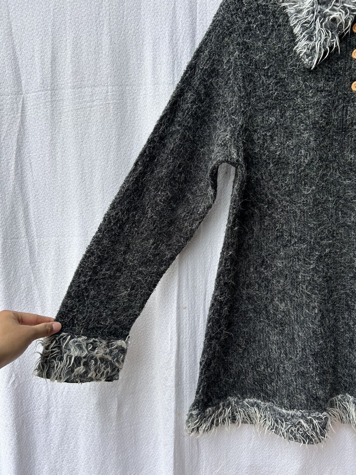Japanese Brand Faux fur collar knit japanese style Ifsixwasnine lgb Size US L / EU 52-54 / 3 - 5 Thumbnail