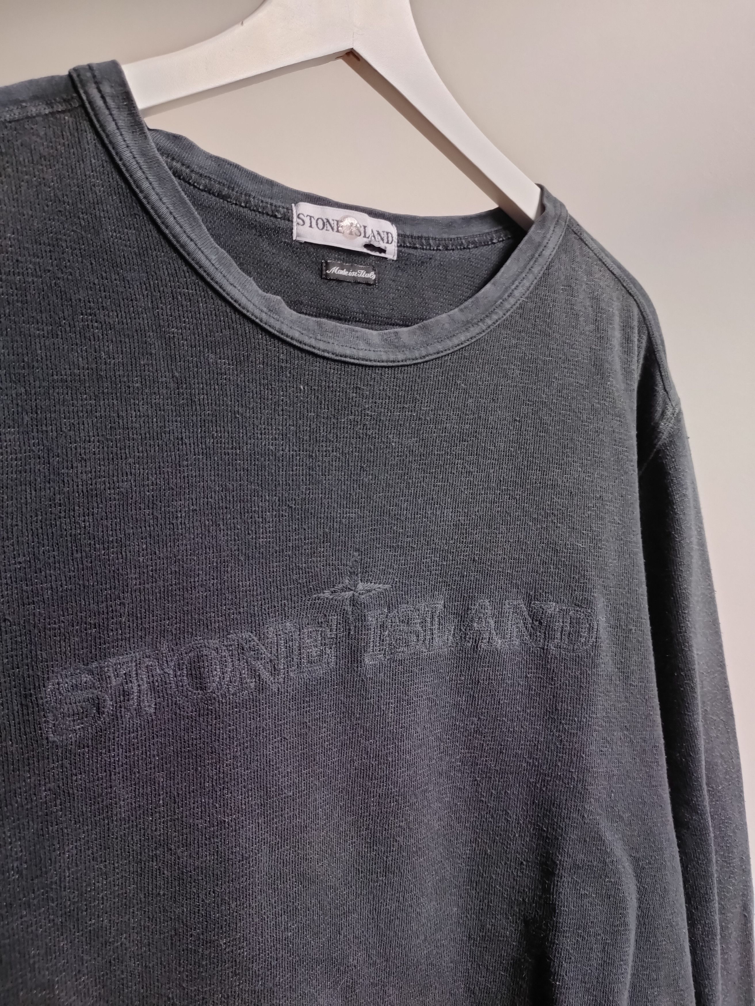 Stone Island 2002 Embroidered Spellout Crewneck Size US XXL / EU 58 / 5 - 2 Thumbnail