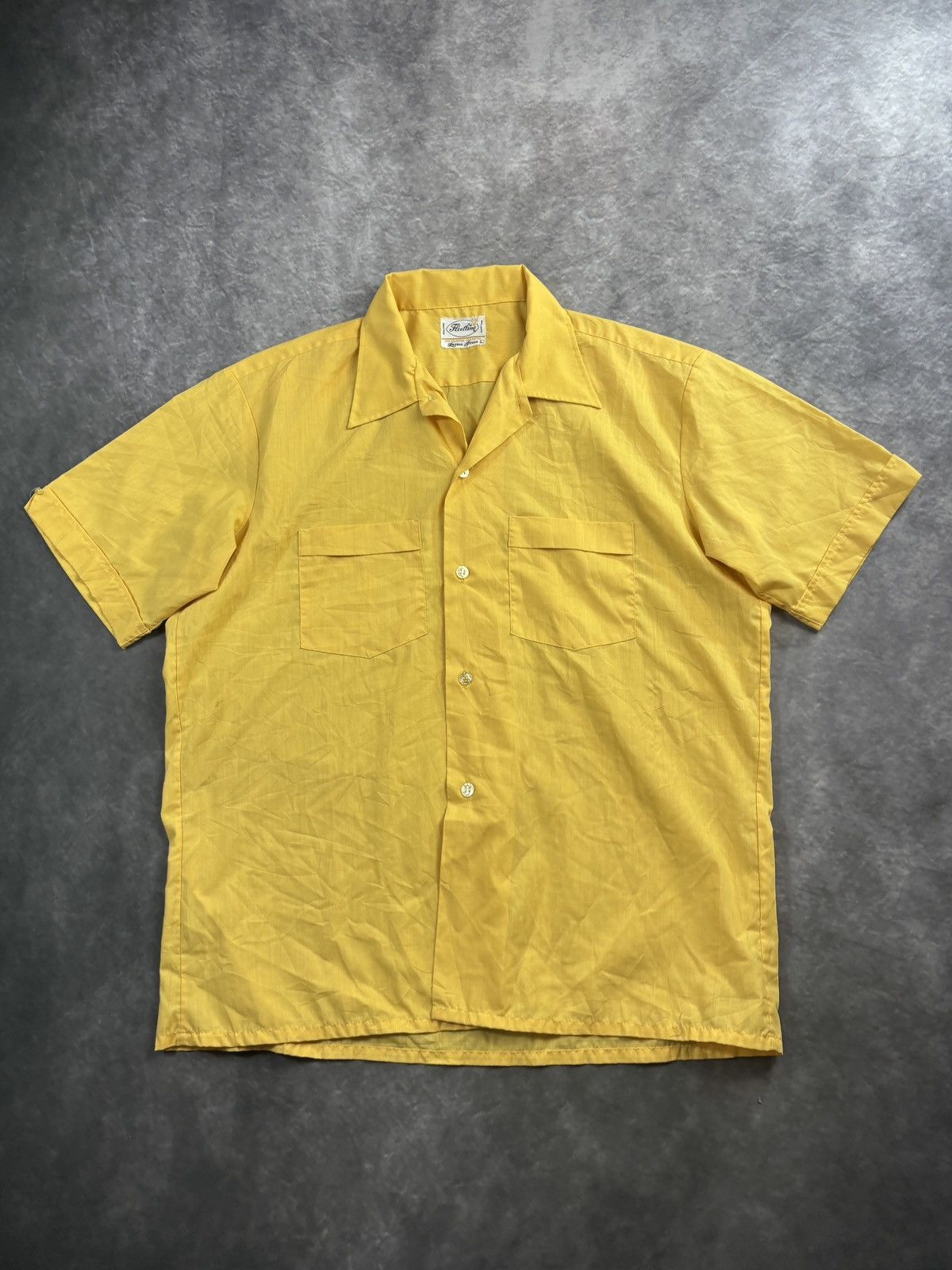 Vintage 1960s Bowling Shirt True Vintage Camp Collar Fleetline Short Size US M / EU 48-50 / 2 - 2 Thumbnail