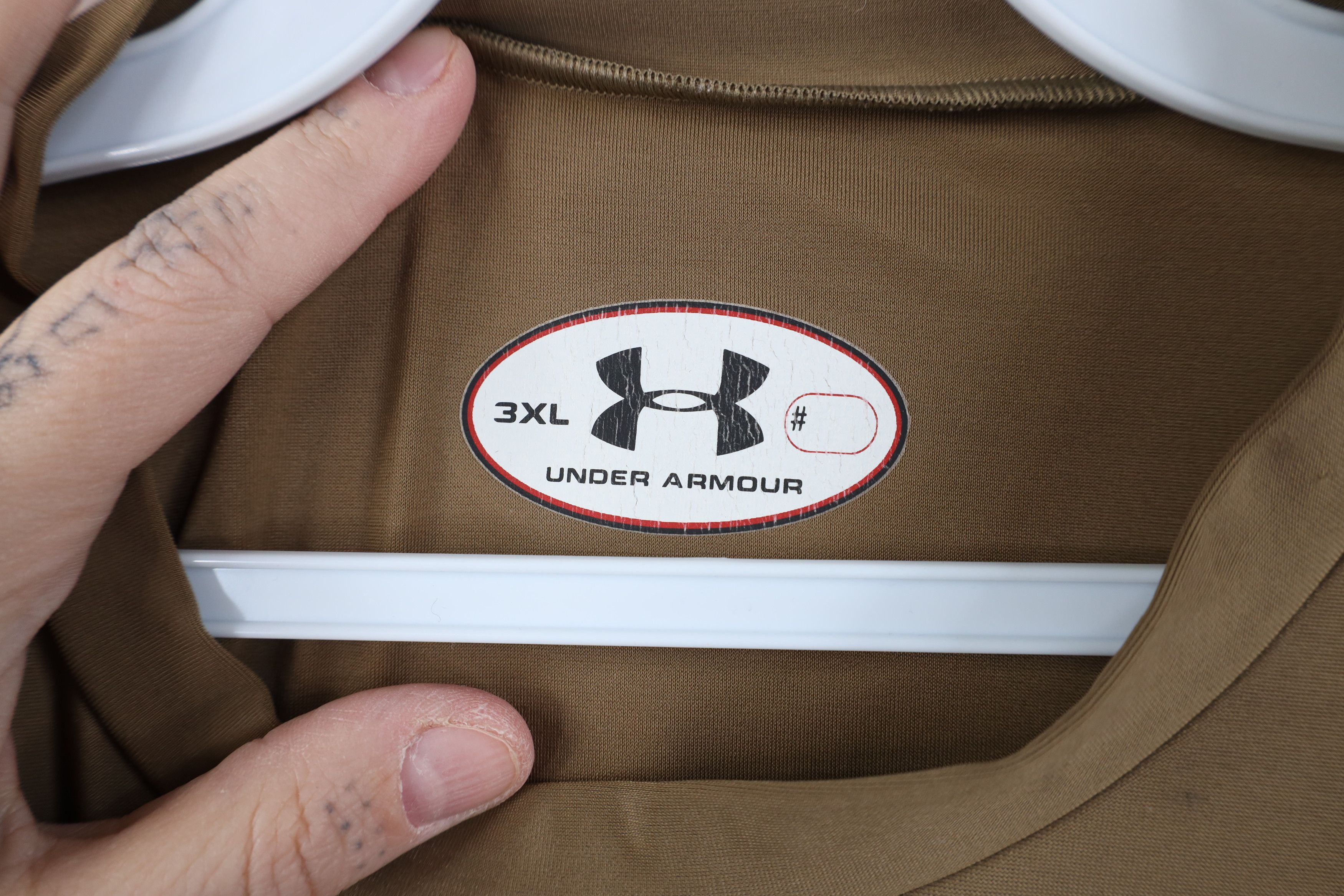 Under Armour Vintage Under Armour Tactical Short Sleeve T-Shirt Brown USA Size US XXL / EU 58 / 5 - 7 Thumbnail