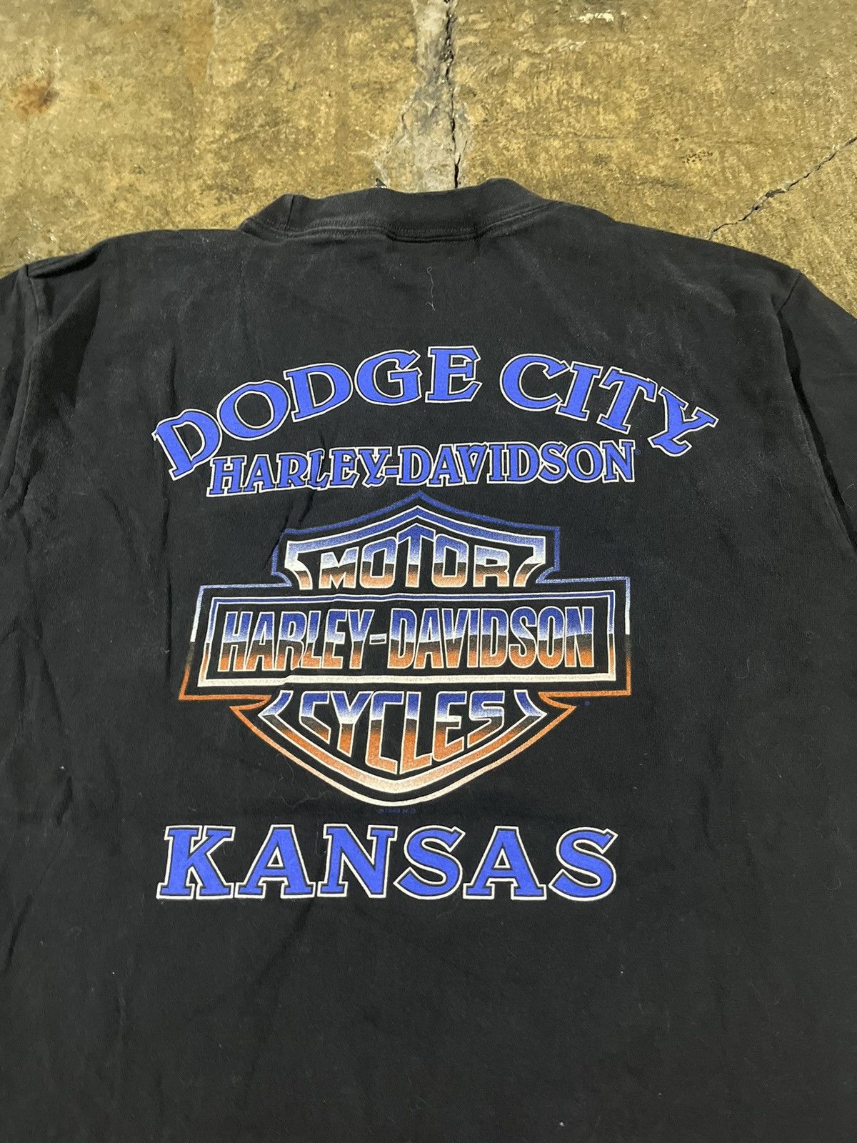 Harley Davidson × Vintage Crazy Vintage 90s Harley Davidson Flames Grunge Biker Tee Size US L / EU 52-54 / 3 - 8 Thumbnail