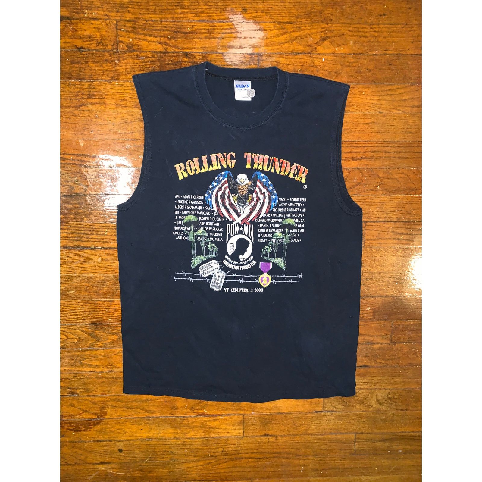 Gildan Rolling Thunder POW MIA 2008 Tank Large Single Stitch Size US L / EU 52-54 / 3 - 1 Thumbnail