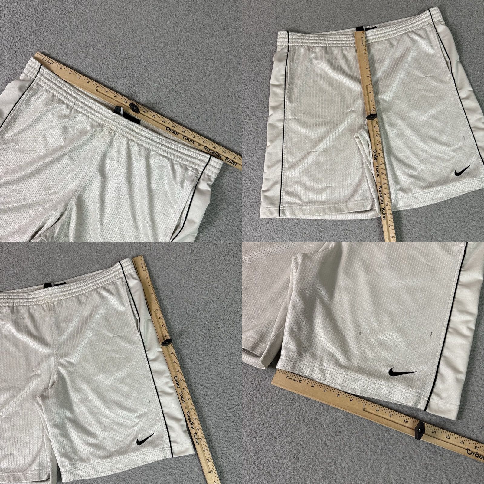 Nike Nike Basketball Shorts Mens Large White Baggy Shiny Silky Glanz Dazzle Y2K Retro Size US 33 - 9 Thumbnail