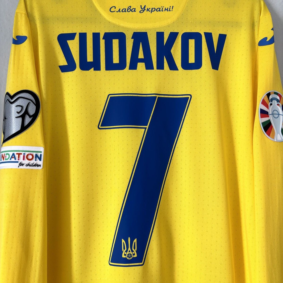 Joma 2023 2024 GAME ISSUE Ukraine National Sudakov Soccer Jersey Size US M / EU 48-50 / 2 - 11 Thumbnail