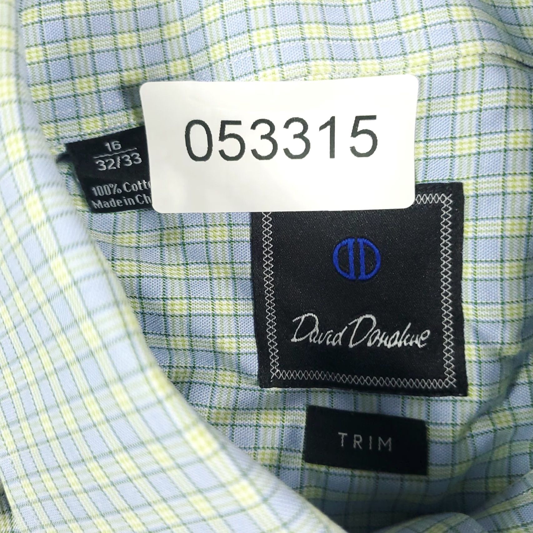 David Donahue David Donahue Mens Shirt Size 16 Blue Plaid Dress Button Up Long Sleeve Size 42R - 6 Thumbnail