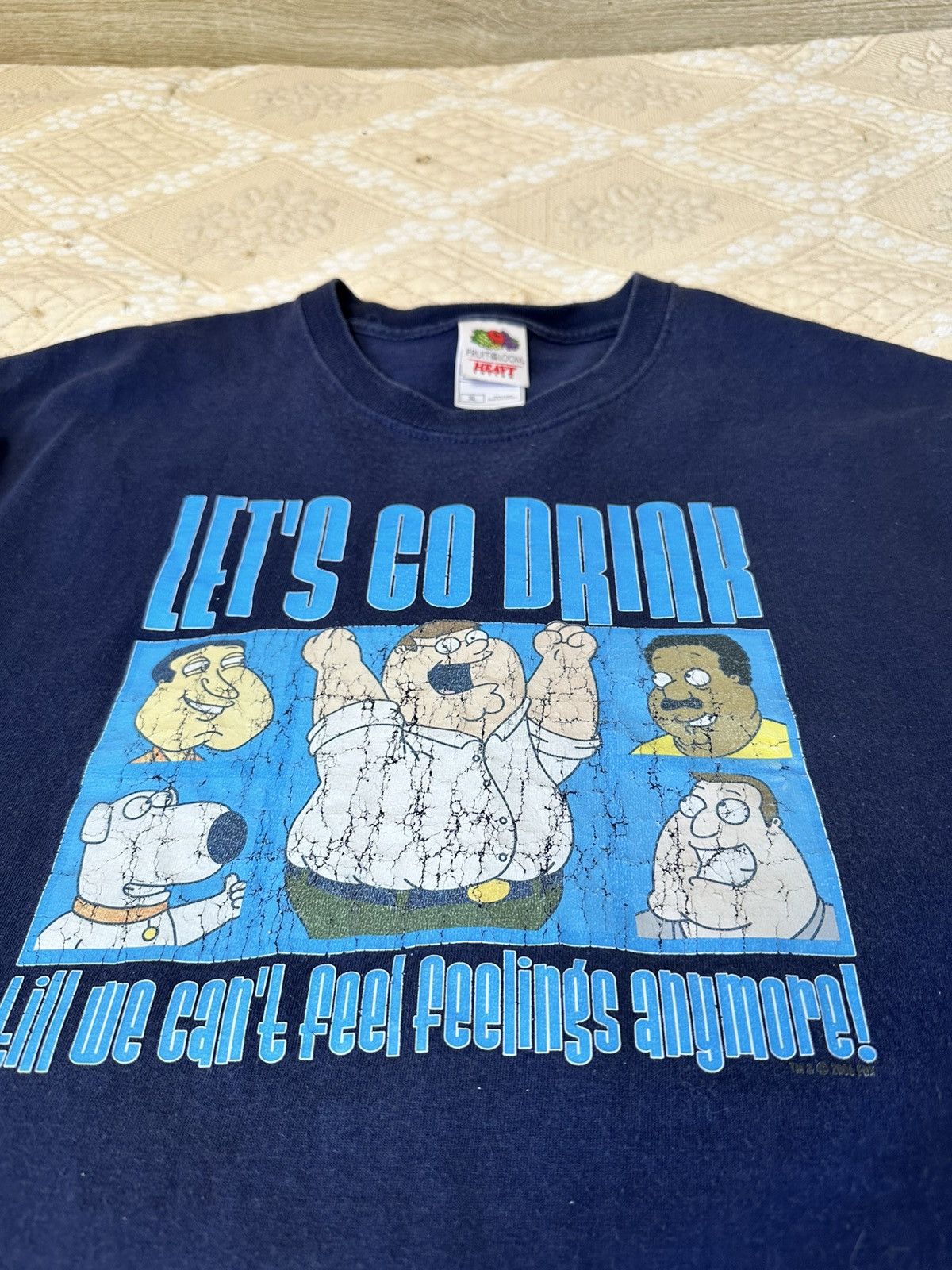 Cartoon Network 🔥 00s Vintage Family Guy 2006 Let's Go Drink Shirt Simpsons Size US XL / EU 56 / 4 - 4 Thumbnail