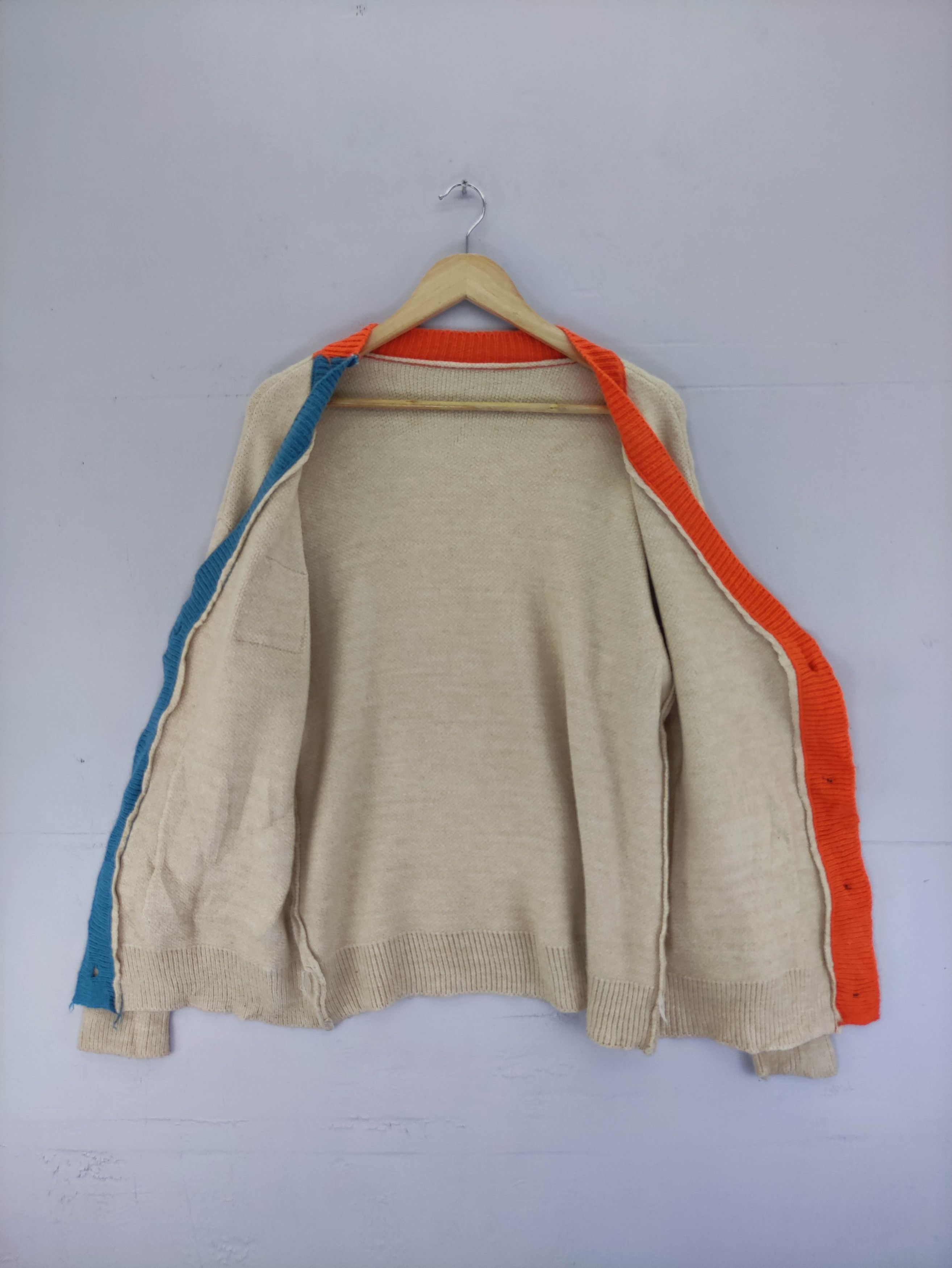 Japanese Brand Vintage Cardigan Wool Sweater 2 Tone Colour Poket Size M / US 6-8 / IT 42-44 - 3 Thumbnail