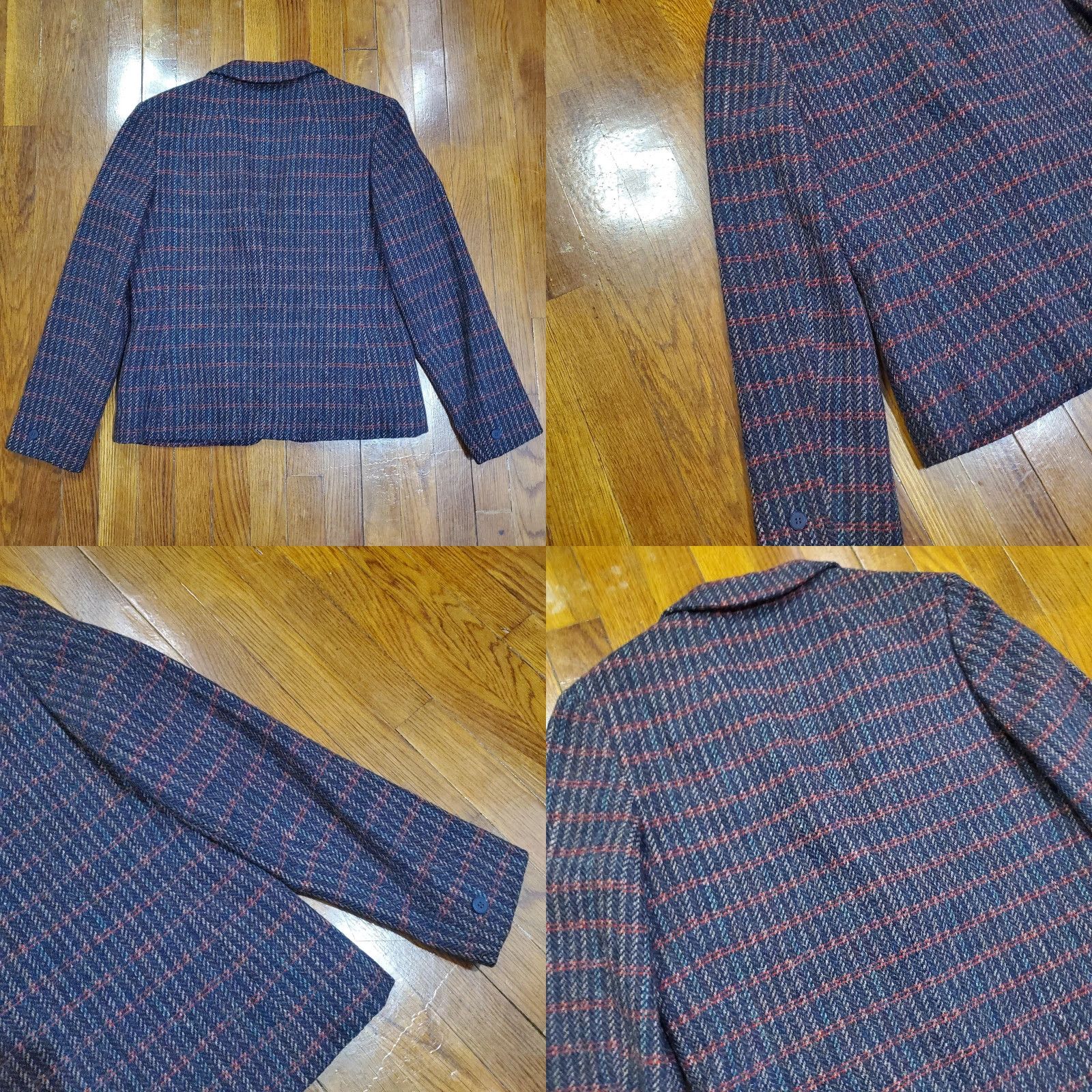 Pendleton Vintage Pendleton Blazer Womens 10 Blue Red Plaid Wool Jacket Made USA 80s 90s Size L / US 10 / IT 46 - 9 Thumbnail