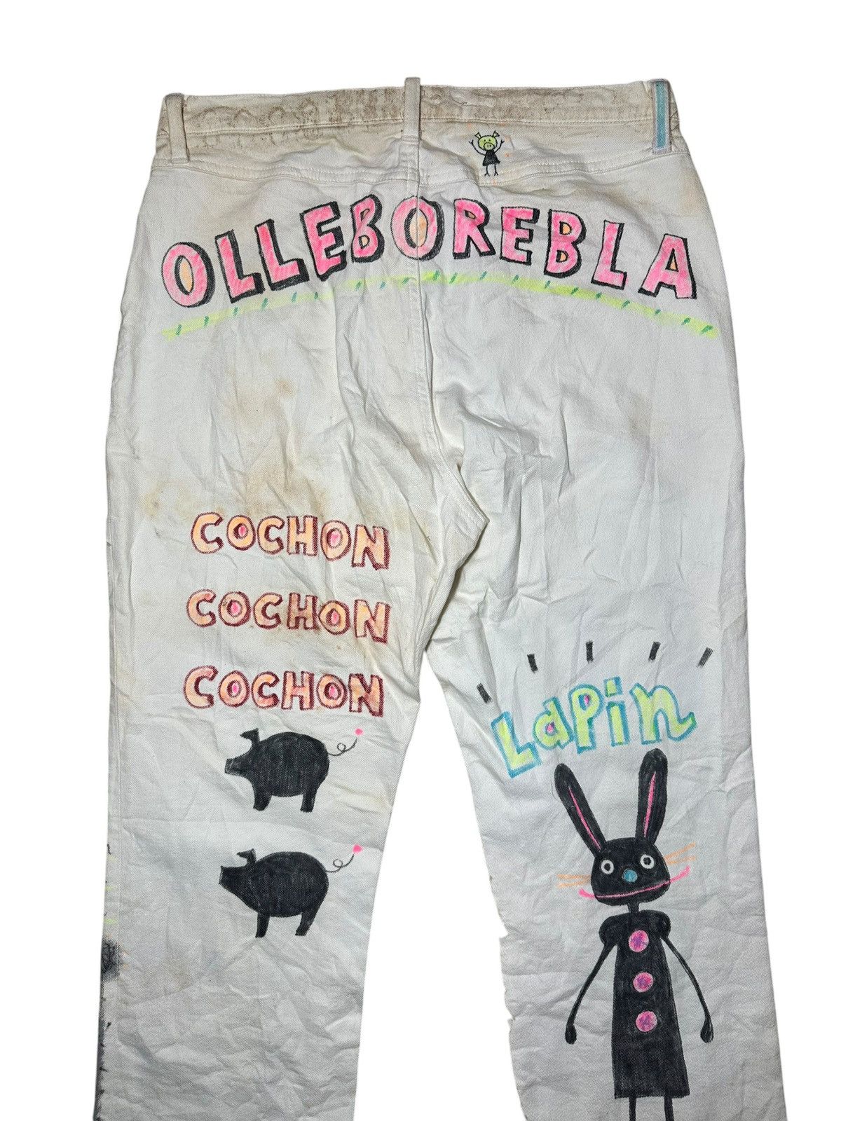 Japanese Brand Olleborebla Hand Painted Denim Pants 🎨 Size US 32 / EU 48 - 4 Thumbnail