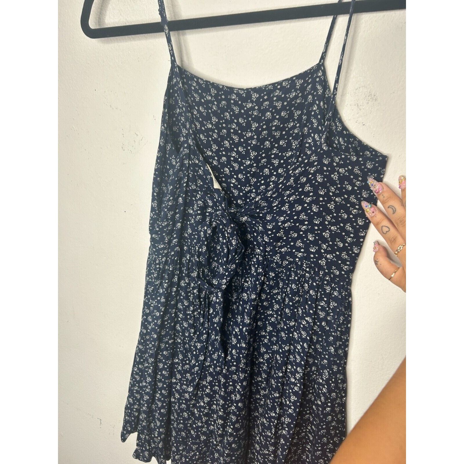 Other John Galt Navy Cream Floral Sleeveless Mini Dress Scoop Neck Size S / US 4 / IT 40 - 4 Thumbnail