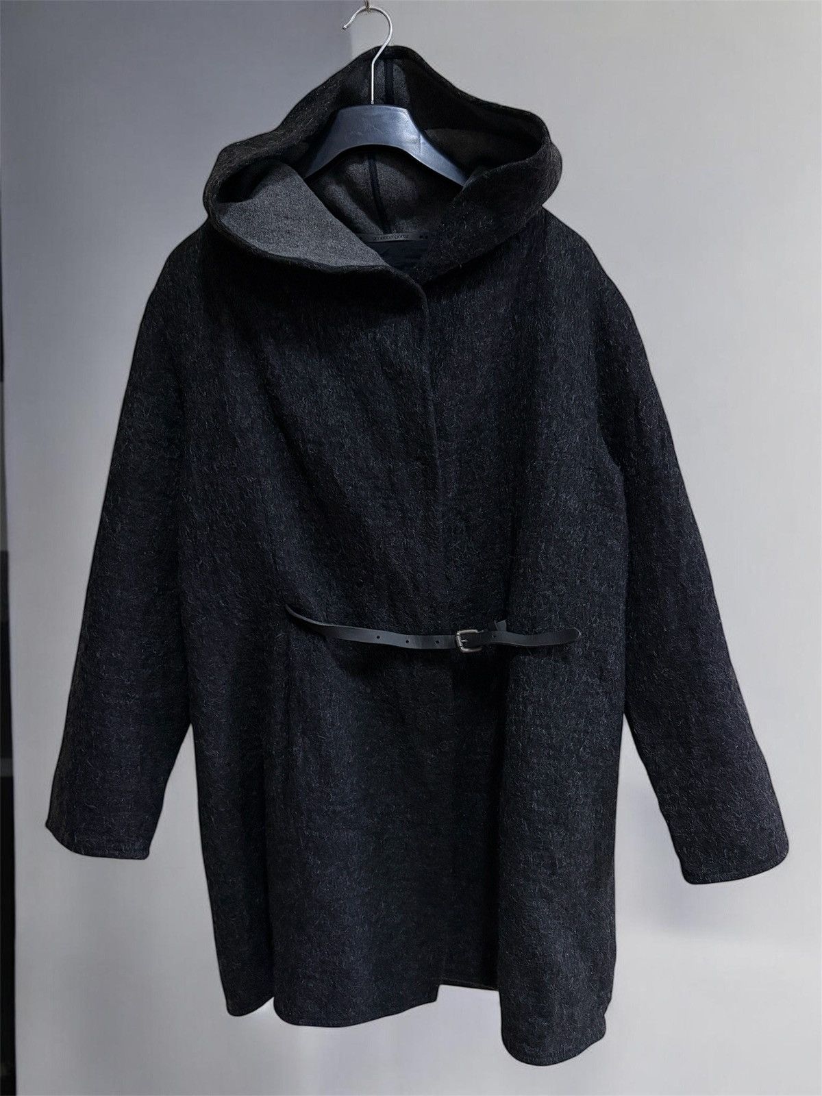 Annette Gortz Annette Goertz Textured Hooded Belted Cardigan Coat L Grey Size L / US 10 / IT 46 - 1 Thumbnail