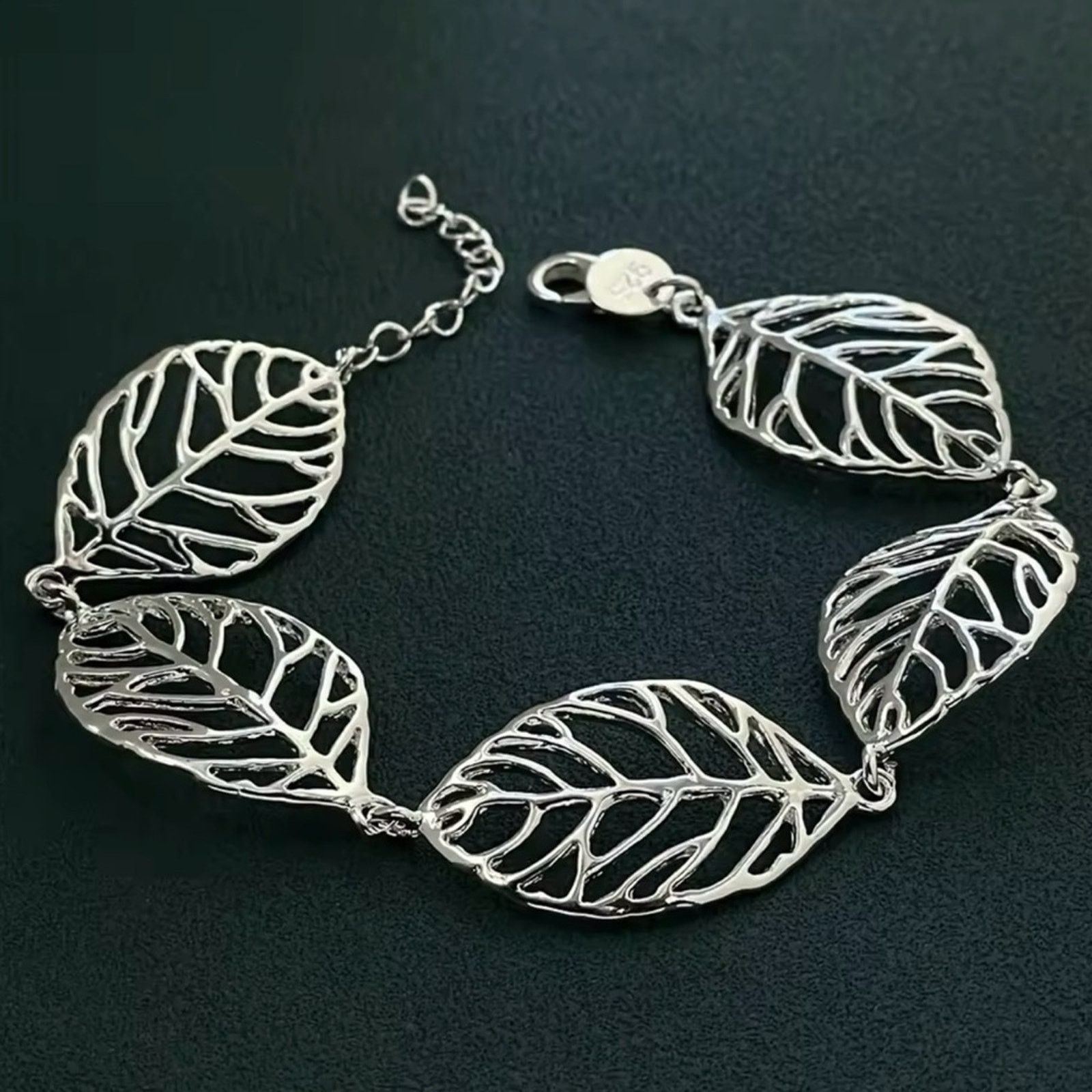 Other Sterling Silver Leaves Bracelet For Women Size ONE SIZE - 3 Thumbnail