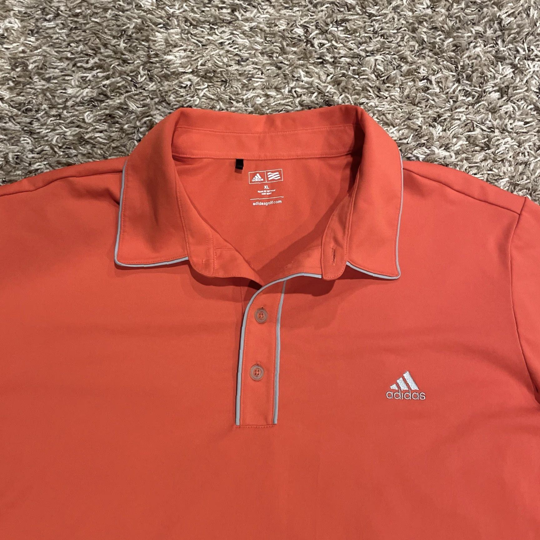Adidas Adidas Golf Polo Shirt XL Salmon Peach Orange Grey Trim Performance Lightweight Shirt Men's Regular Short Sleeve Polo Featured Colorful Outdoor Golf Size US XL / EU 56 / 4 - 3 Thumbnail