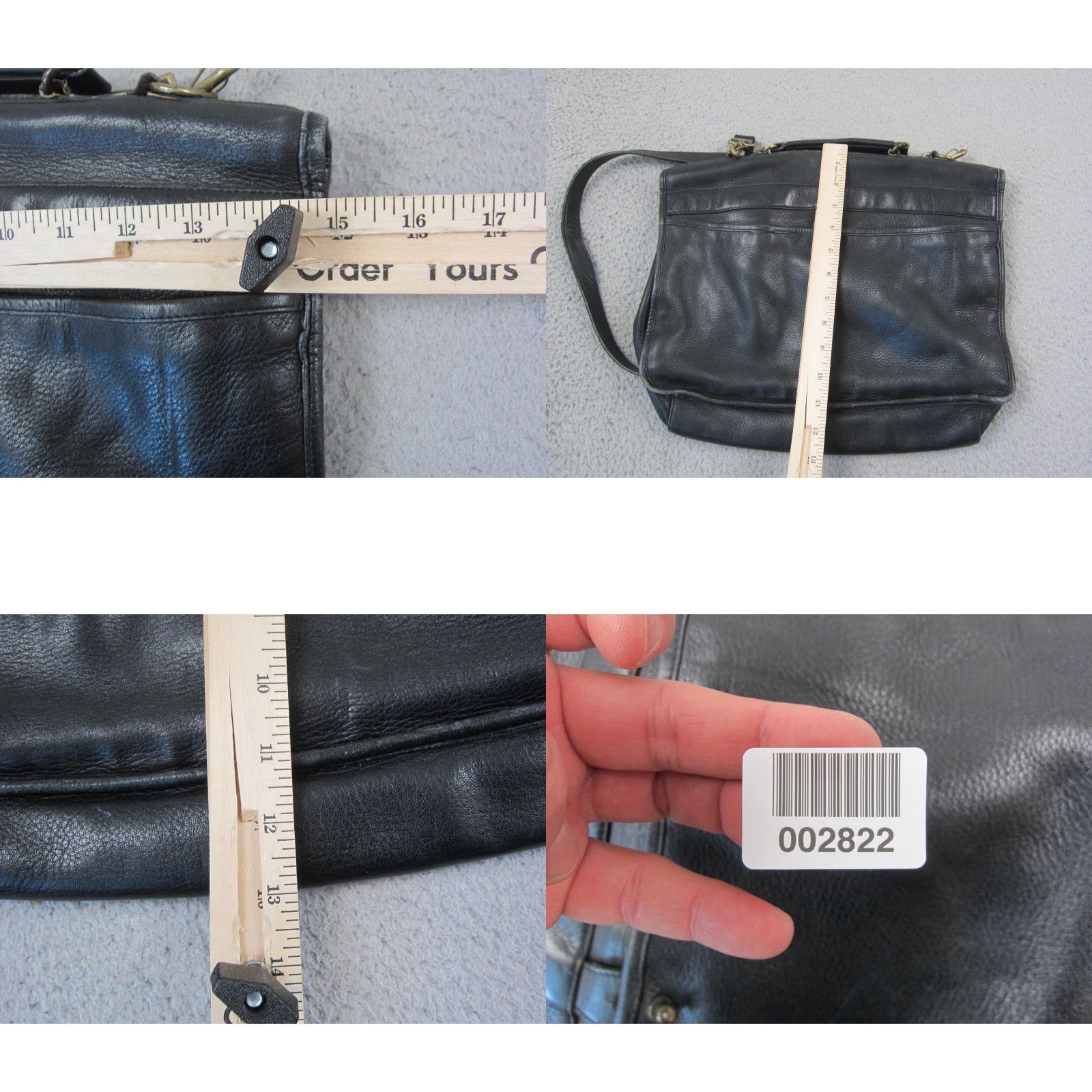 DKNY VINTAGE DKNY Messenger Bag Womens Black Leather Crossbody Satchel Work Classic Size ONE SIZE - 10 Thumbnail
