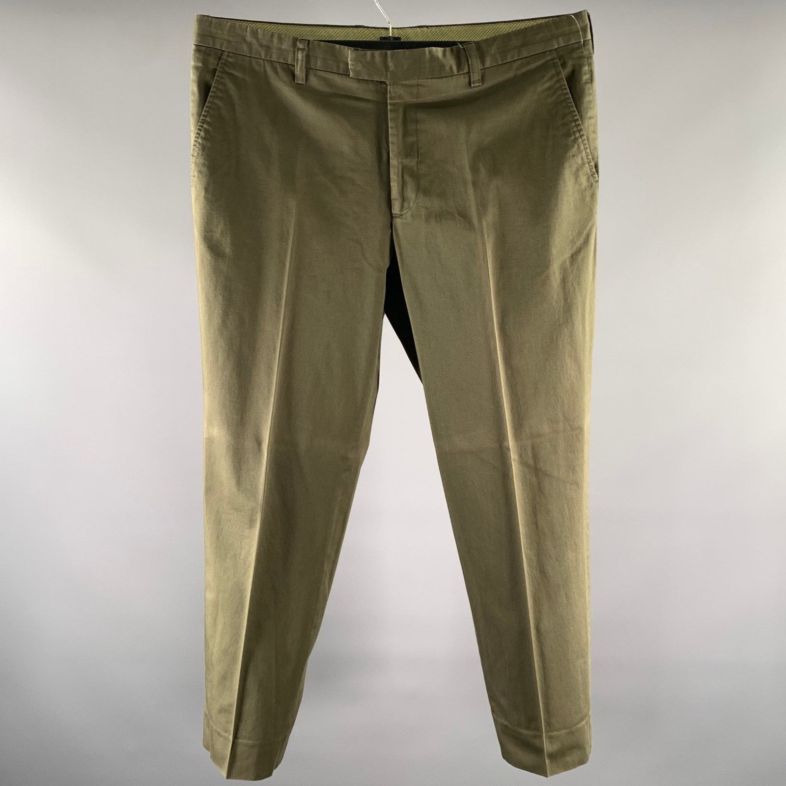 Etro ETRO Size 38 Green Olive Cotton Blend Casual Pants Size US 38 / EU 54 - 1 Thumbnail