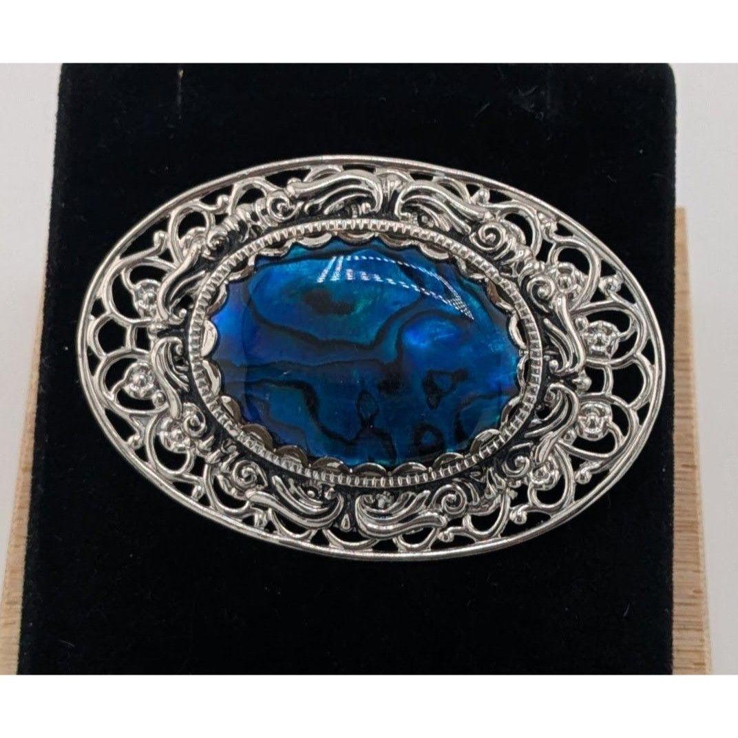 Other Vintage Mermaidcore Blue Mother Of Pearl Brooch With Silver Size ONE SIZE - 7 Thumbnail
