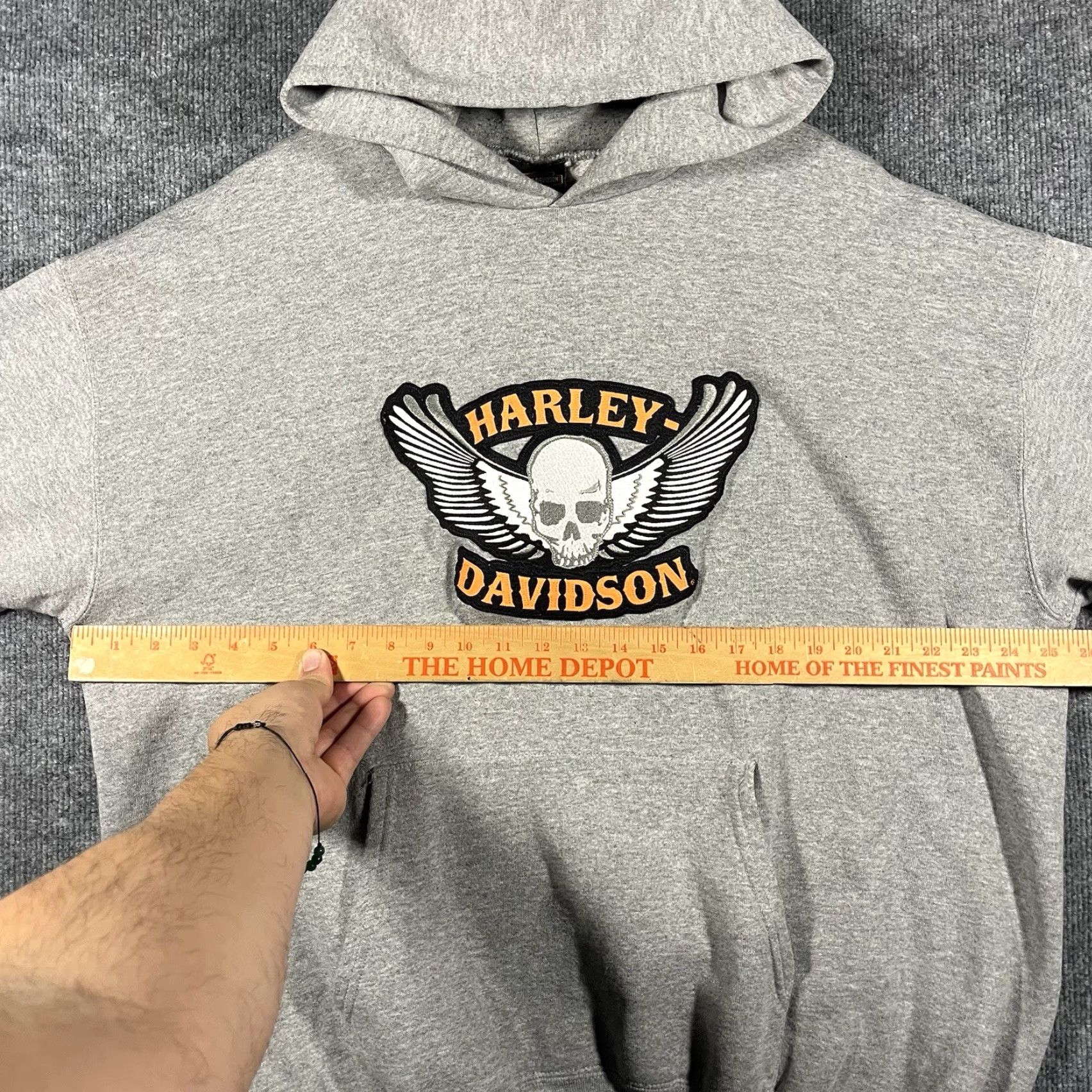 Harley Davidson VINTAGE Harley-Davidson Hoodie Mens 2XL Gray Skull Eagle Wings Biker 90s Y2K Shirt Size US XXL / EU 58 / 5 - 4 Thumbnail