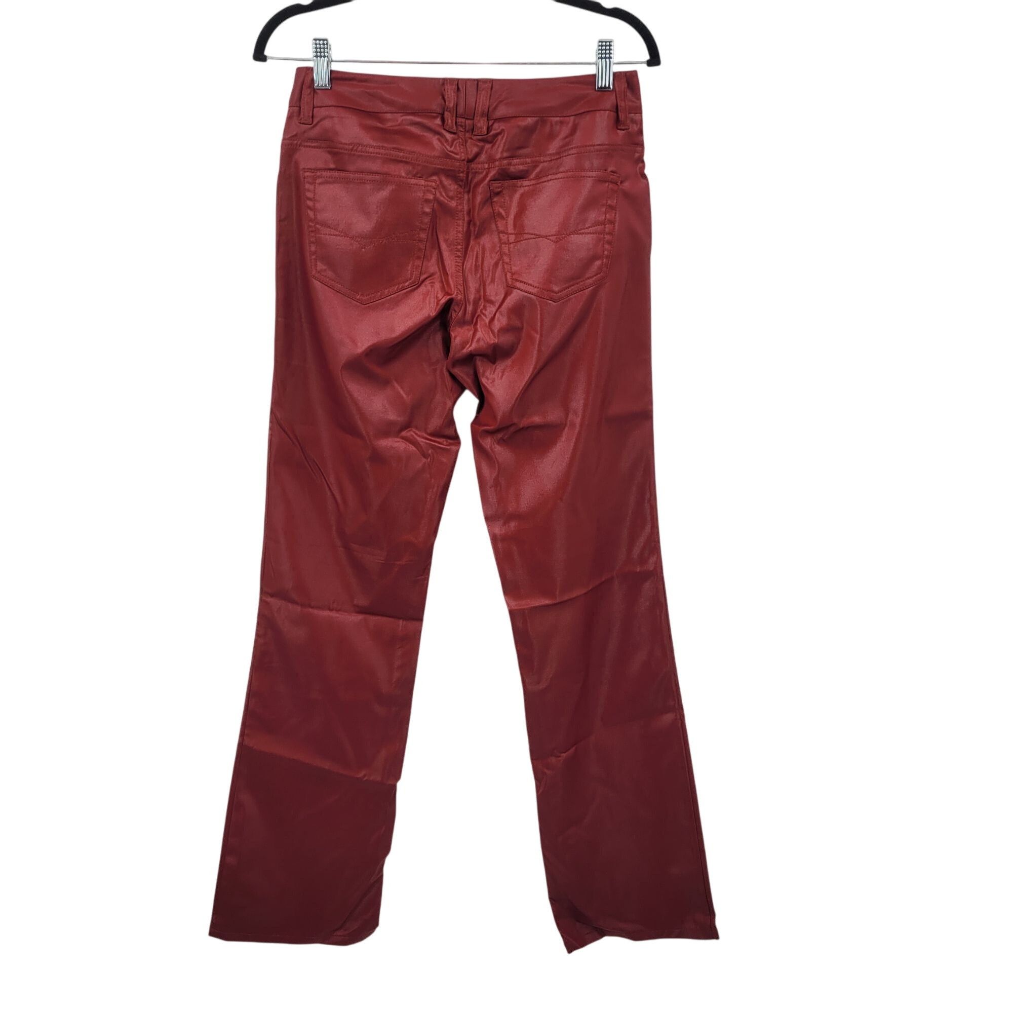 Vintage Vtg Z. Cavaricci Womens Red Waxed Denim Stretch Pants Sz 7 C Size 29" - 7 Thumbnail