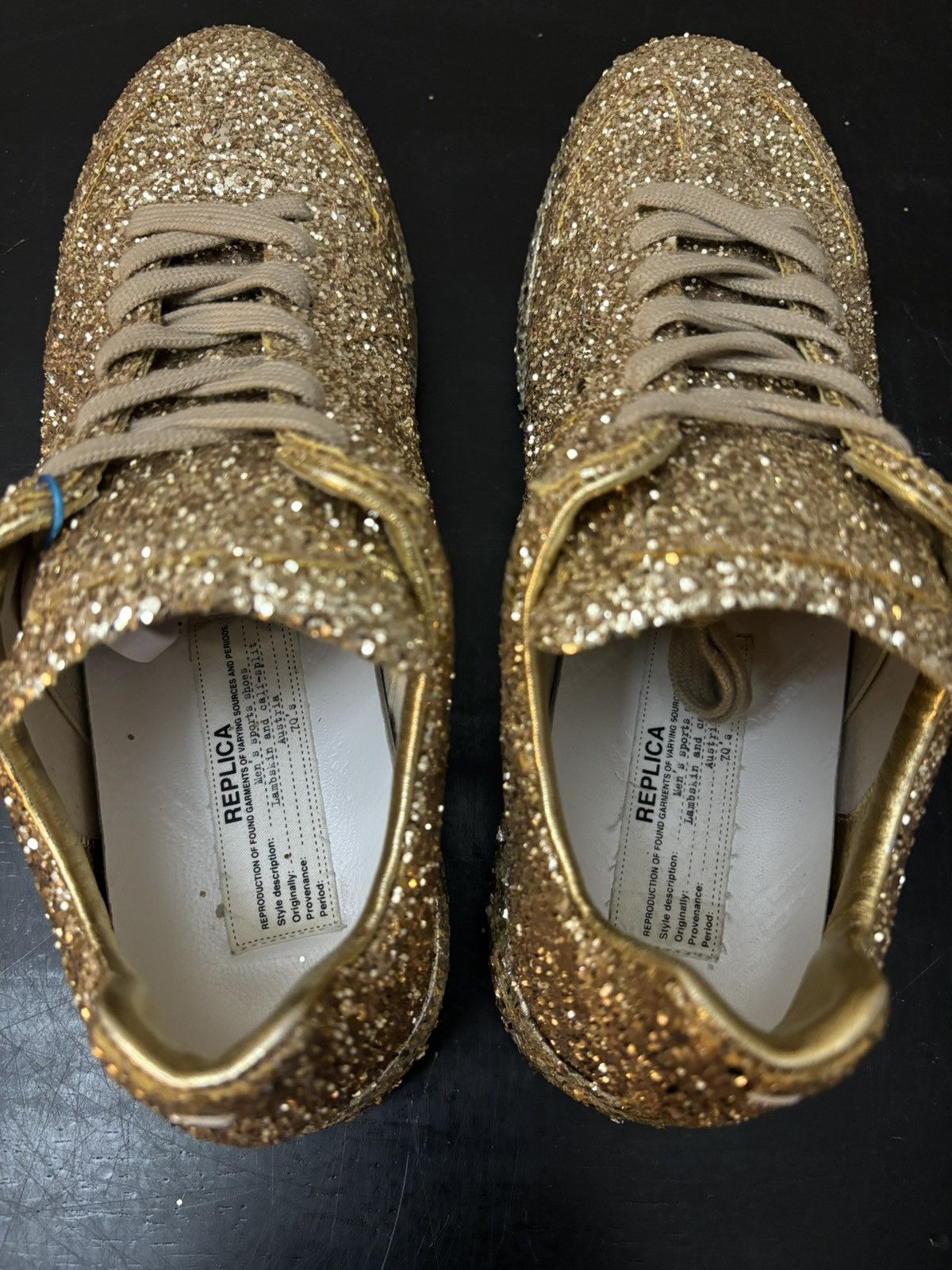 Maison Margiela Maison Margiela GAT Replica Sneakers Gold Glitter Size US 7 / EU 40 - 7 Thumbnail