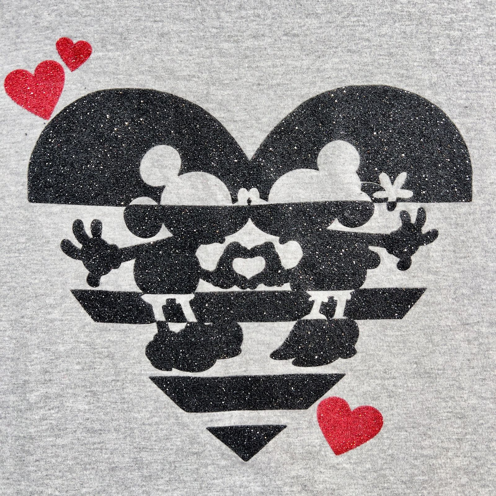 Disney Disney Store ORGANIC Cotton TShirt S Black/Red Heart Sparkle Size S / US 4 / IT 40 - 2 Thumbnail