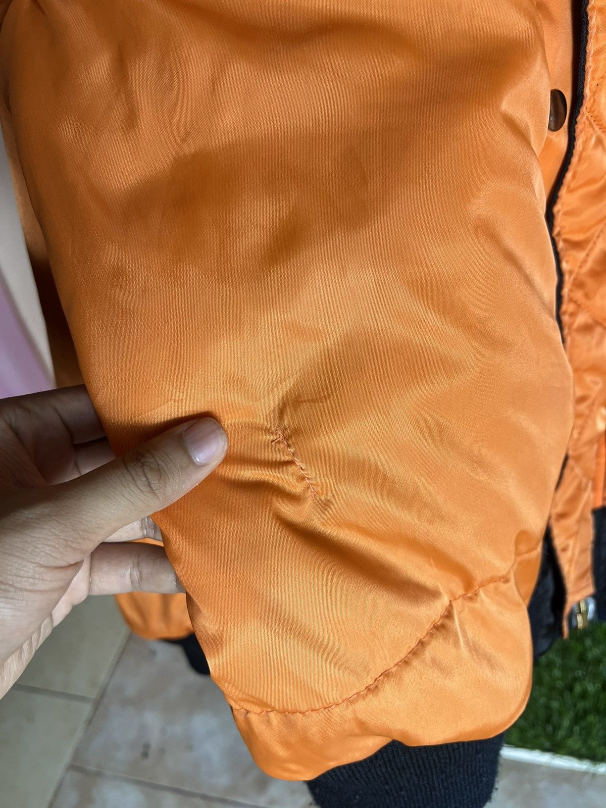 Other Vintage MA-1 Bomber Jacket Reversible Black Orange IDEAL Zip Size US L / EU 52-54 / 3 - 14 Thumbnail