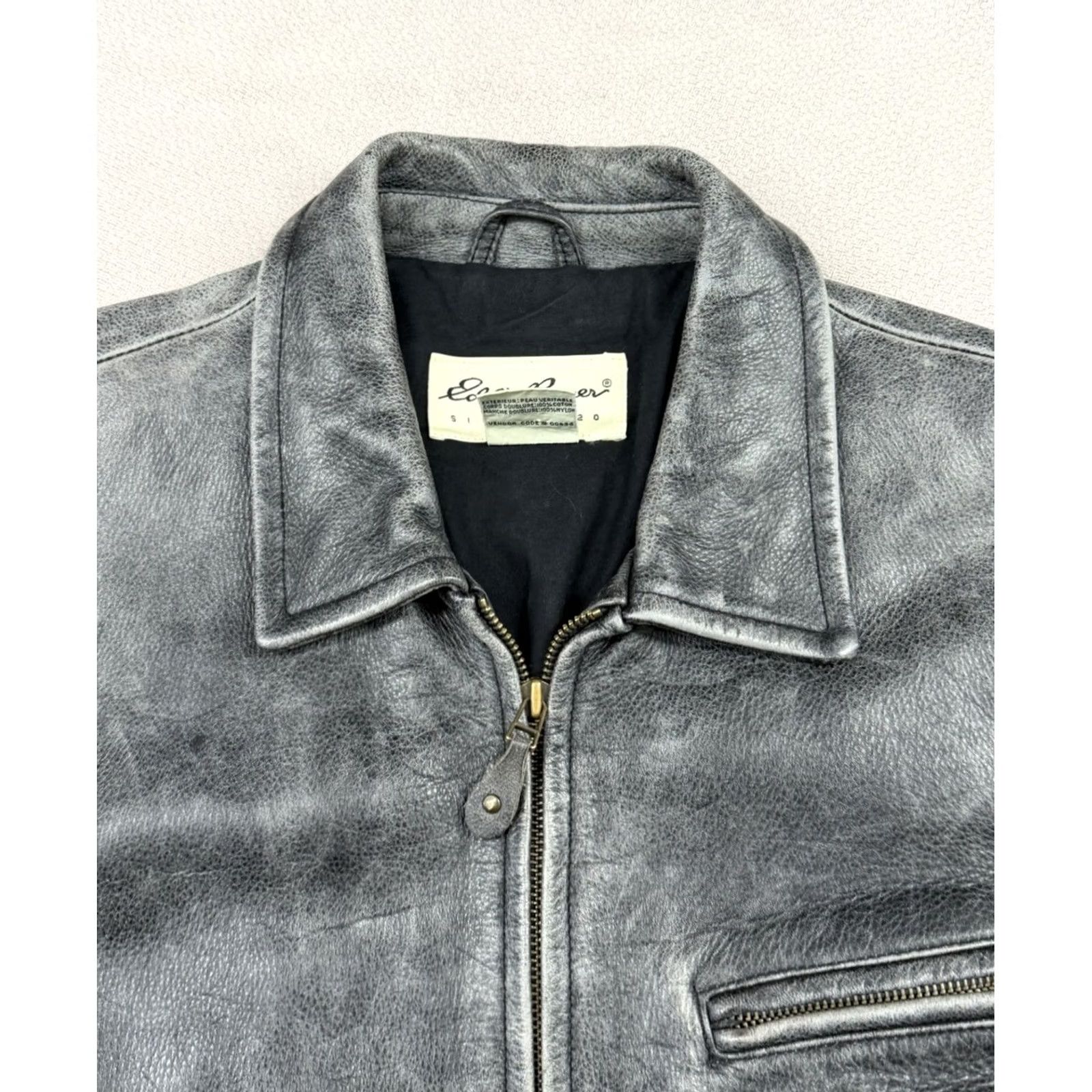Eddie Bauer Eddie Bauer Leather Bomber Jacket Mens XL Gray Distressed Faded Size US XL / EU 56 / 4 - 6 Thumbnail