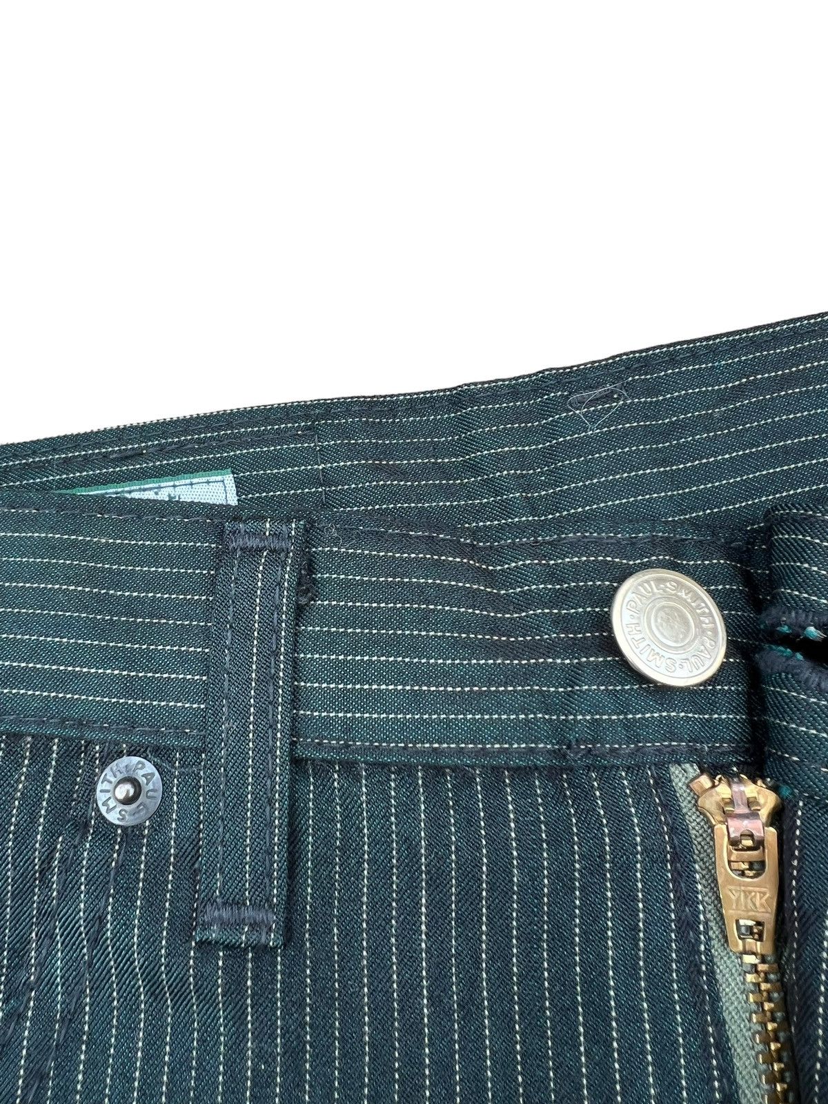 Vintage Paul Smith Jeans Shiny Dark Green Striped Pant Size US 28 / EU 44 - 5 Thumbnail