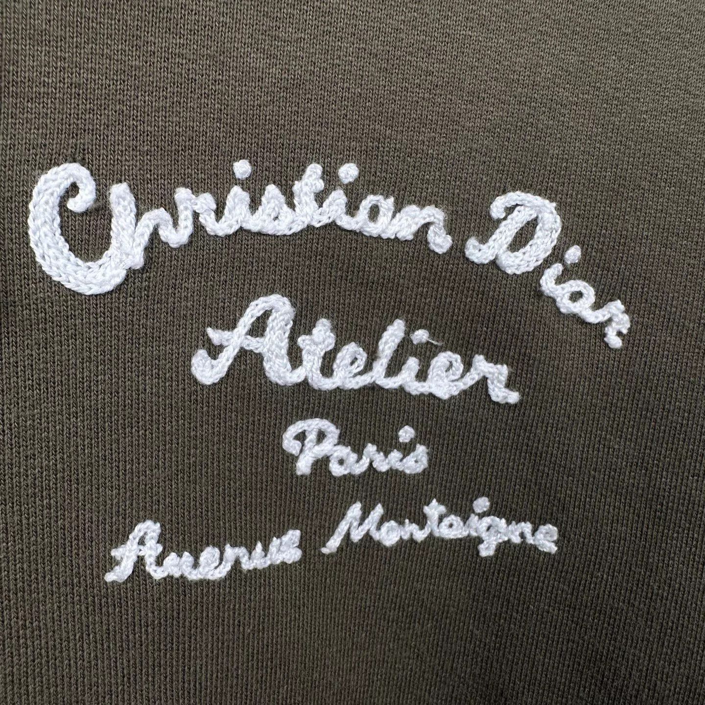 Dior Dior Embroidered Logo Print Olive Green Hoodie Size US M / EU 48-50 / 2 - 4 Thumbnail