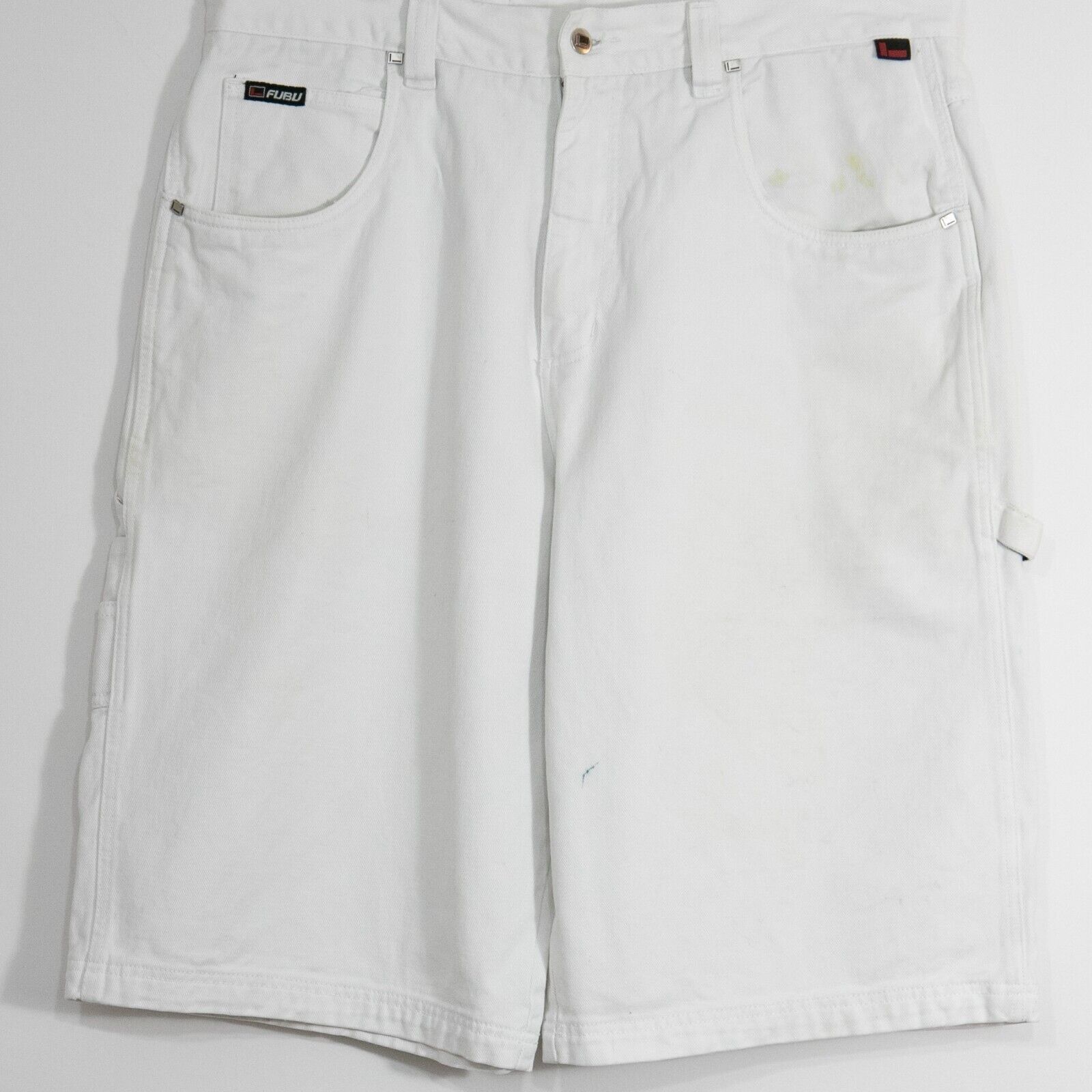 Fubu Vintage FUBU Jean Shorts 37 Waist Distressed Thrashed Baggy Size US 37 - 2 Thumbnail