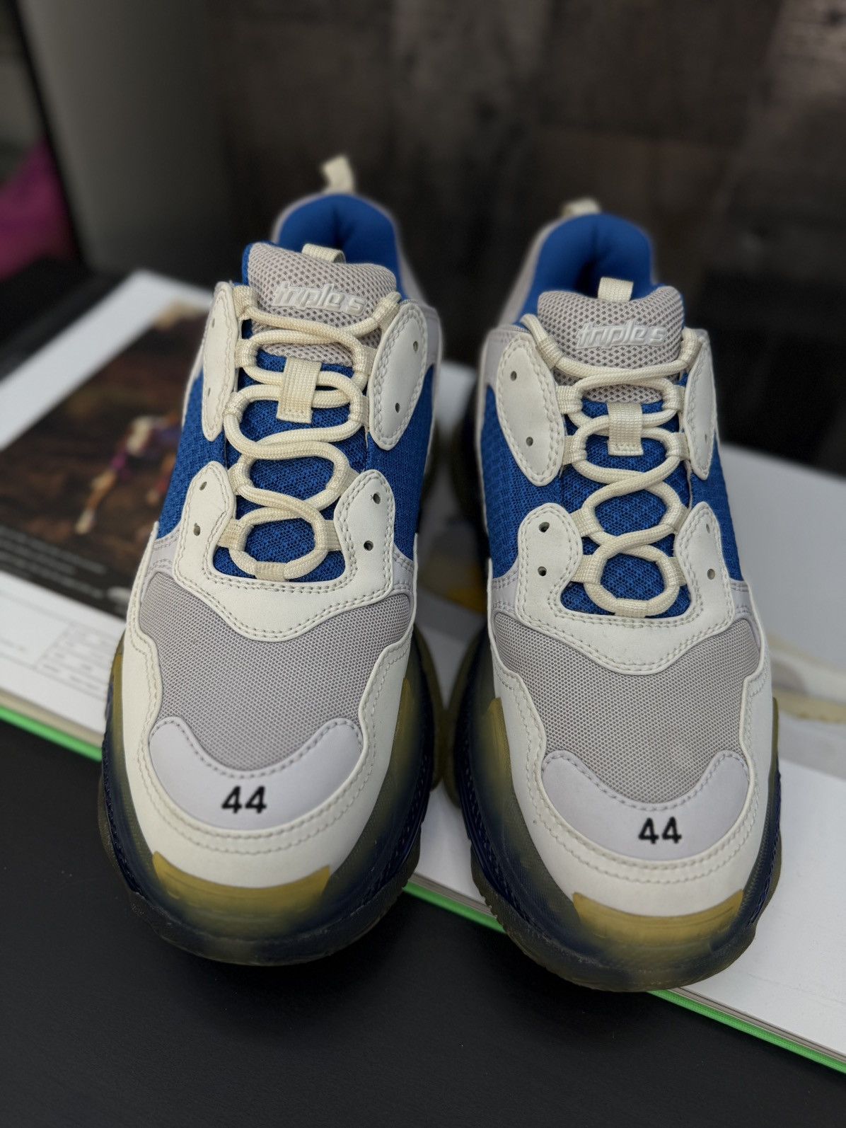 Balenciaga Balenciaga Triple S Sneakers White Blue 44EU/11US 🧼 Size US 11 / EU 44 - 4 Thumbnail