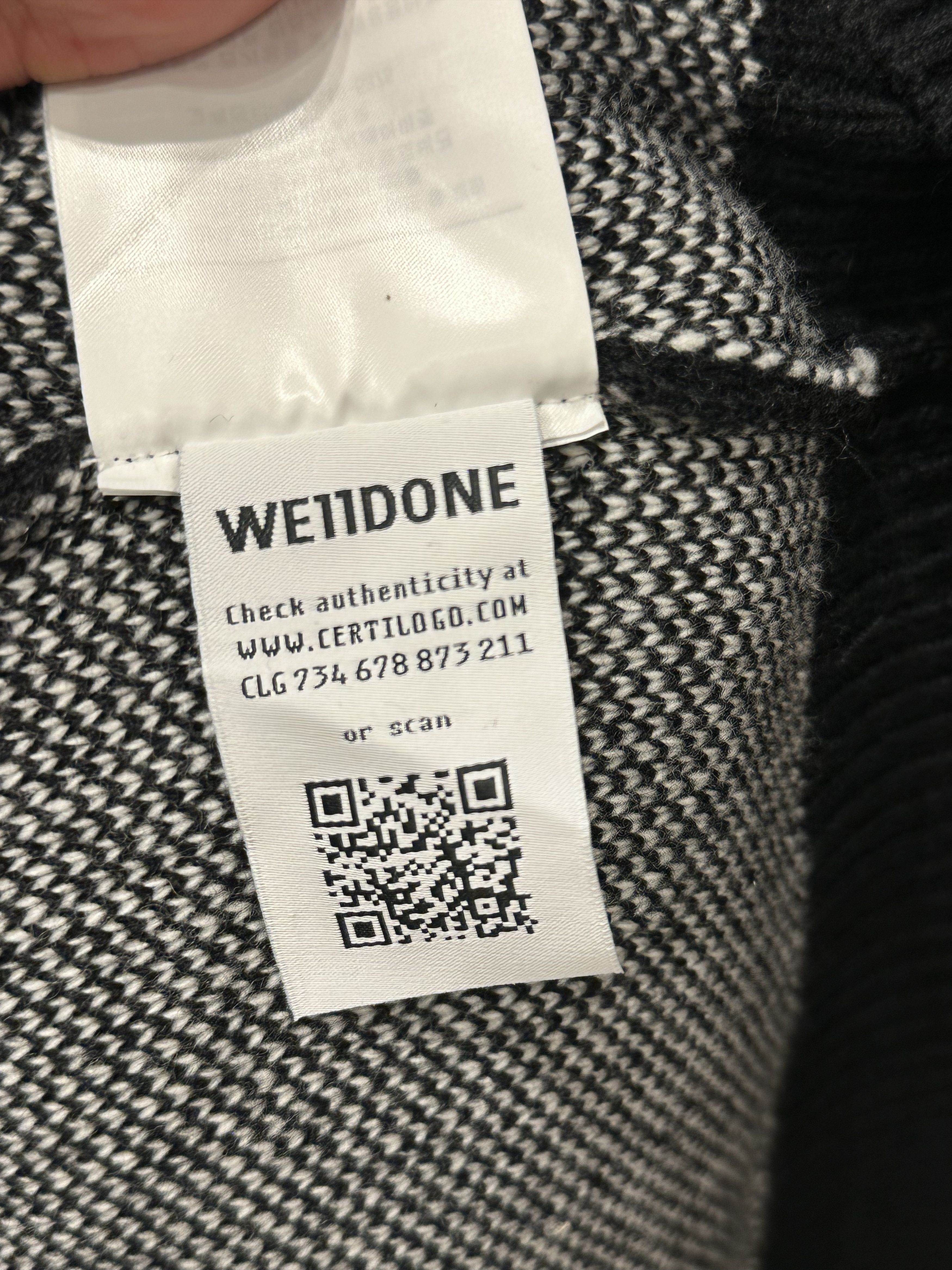 WE11DONE Black Logo Pile Knit Sweater Size US L / EU 52-54 / 3 - 6 Thumbnail