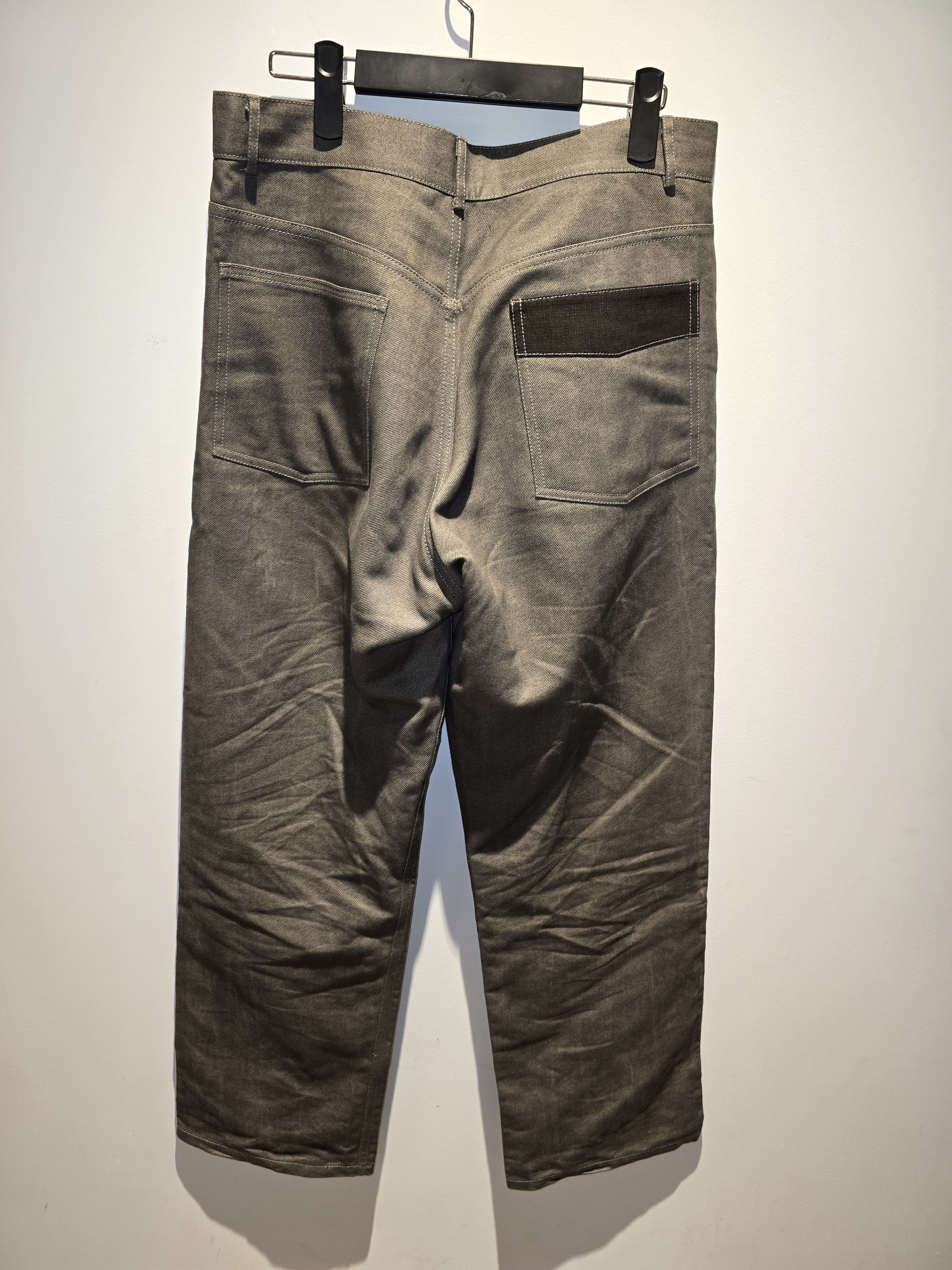Aviva Jifei Xue Aviva Jifei Xue Khaki Uneven Ink 5 Pocket Jeans Size US 32 / EU 48 - 4 Thumbnail