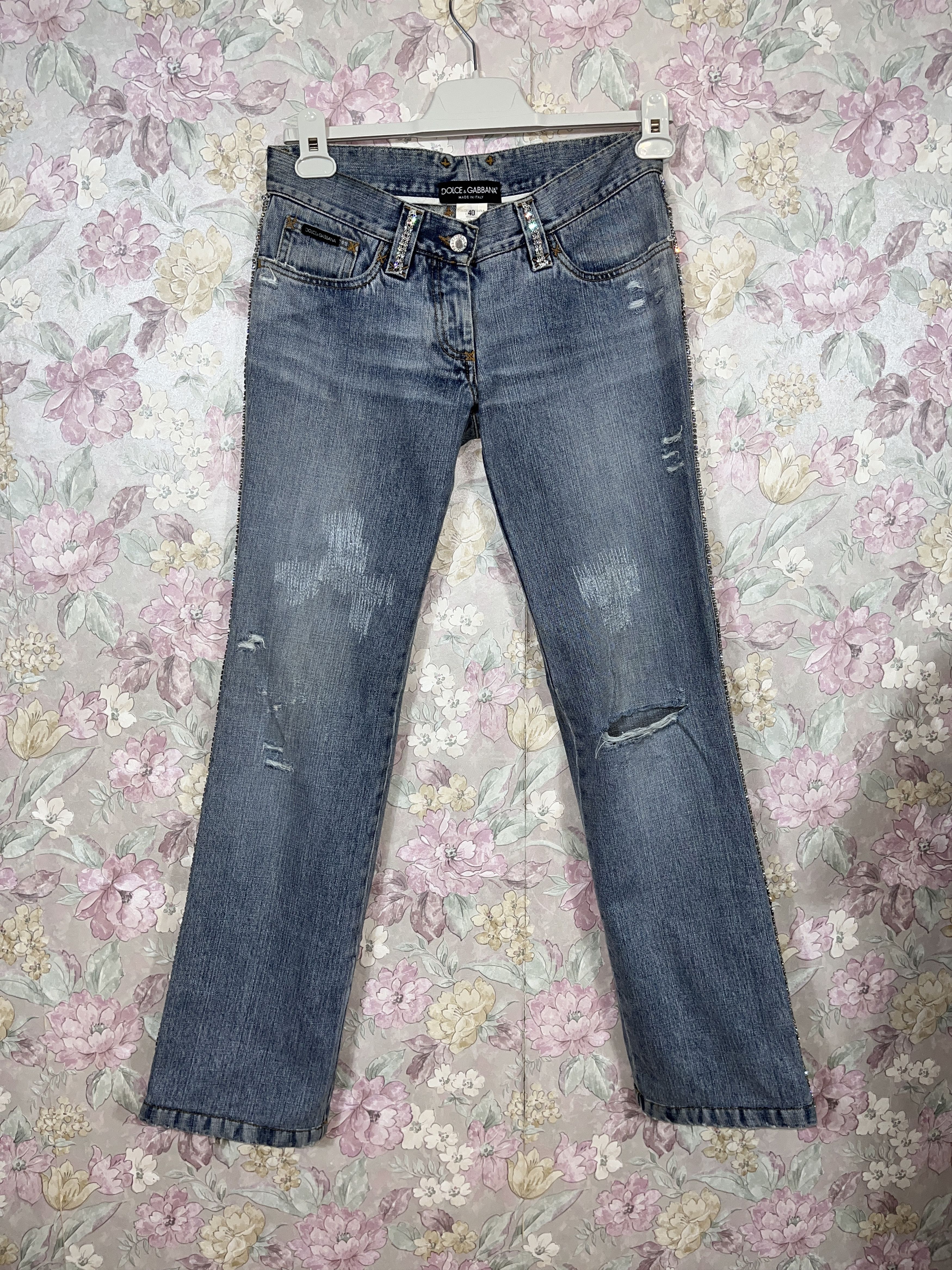 Dolce & Gabbana Dolce&Gabbana Spring Summer Denim Pants Jeans Swarovski Size 27" / US 4 / IT 40 - 2 Thumbnail