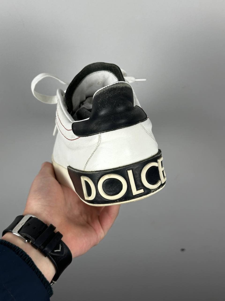 Dolce & Gabbana Dolce & Gabbana Portofino White Sneakers Luxury Leather Size US 10 / EU 43 - 5 Thumbnail