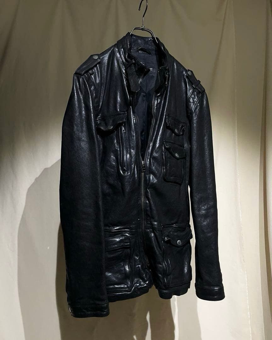 Neil Barrett Early 2000s Neil Barrett - Utility Goatskin Leather Jacket Size US L / EU 52-54 / 3 - 11 Thumbnail