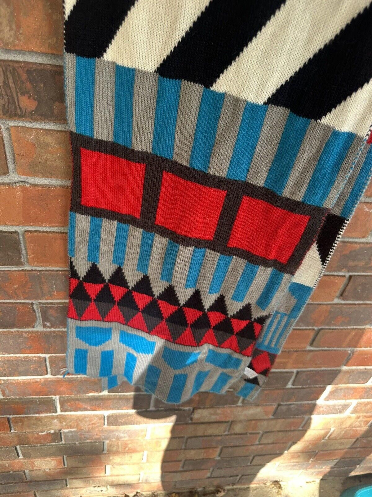 Designer Large Knit Scarf Tribal Pattern Acrylic Size ONE SIZE - 6 Thumbnail