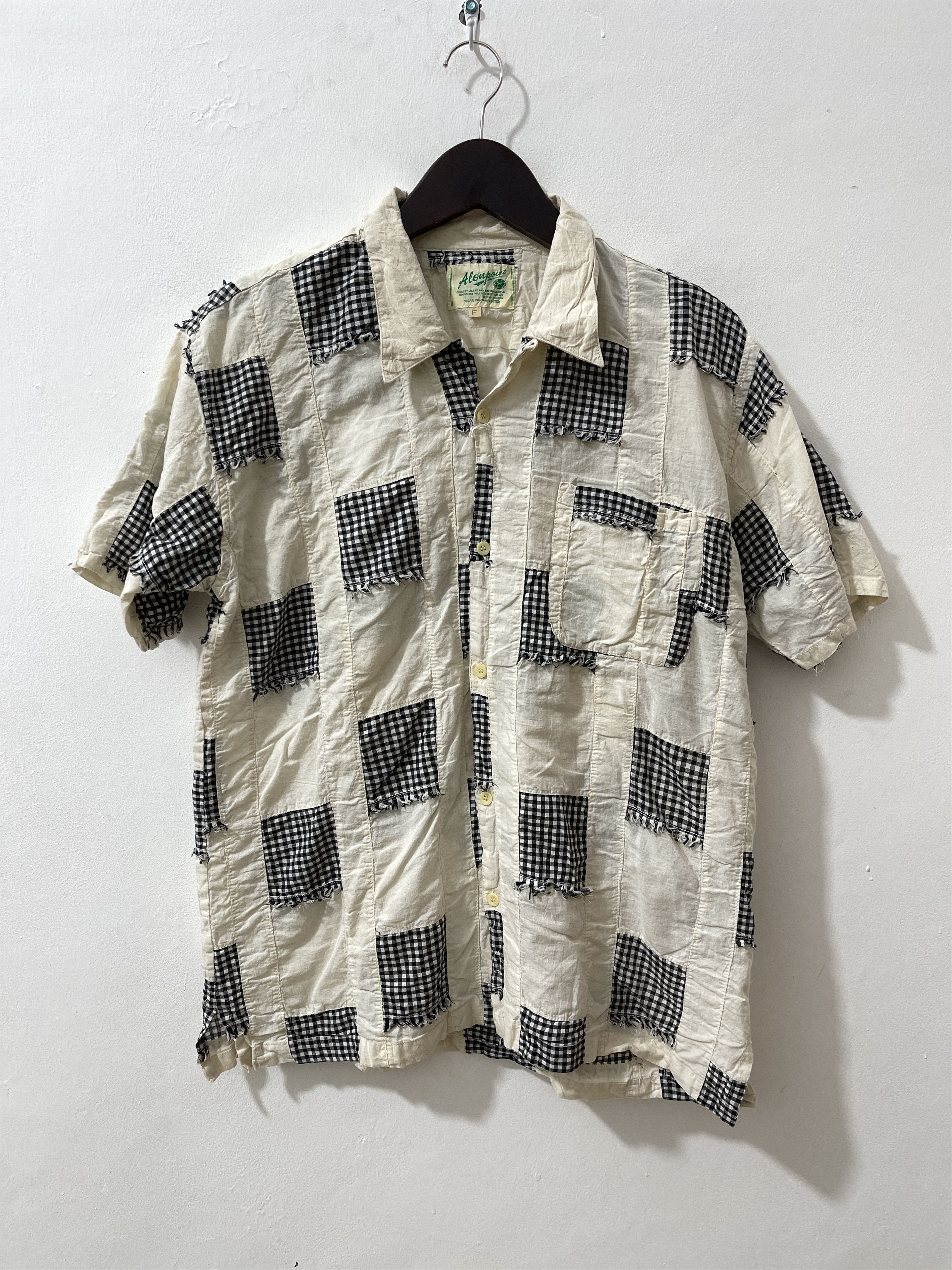 Vintage Thrashed Japan Crazy Patchwork Art Check Shirts Size US L / EU 52-54 / 3 - 1 Thumbnail