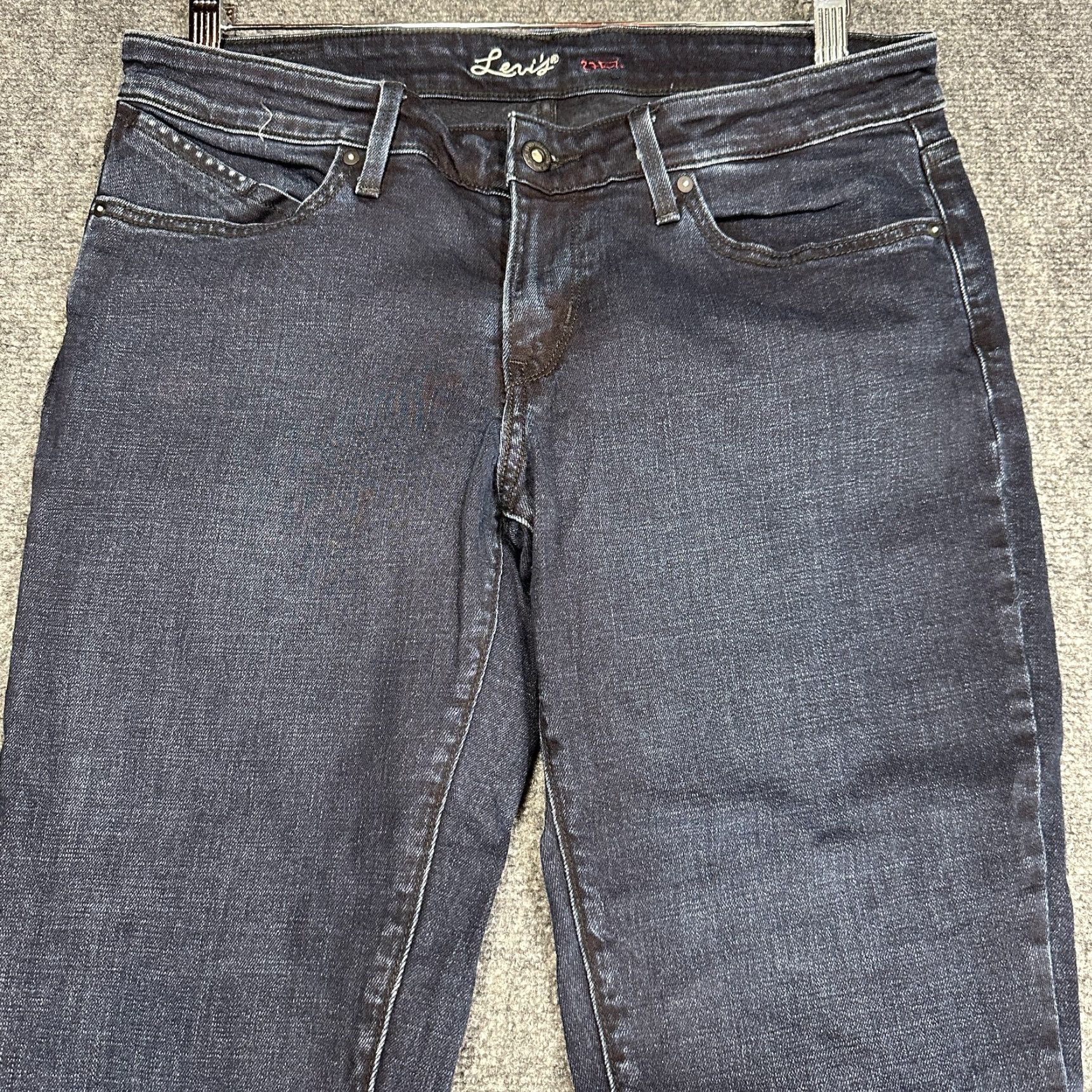 Levi's Levi's Jeans Womens 30 Dark Wash Tapered Leg 5-Pocket Denim Cotton Blend Stretch Blue Classic Modern Size 30 Size 30" / US 8 / IT 44 - 3 Thumbnail