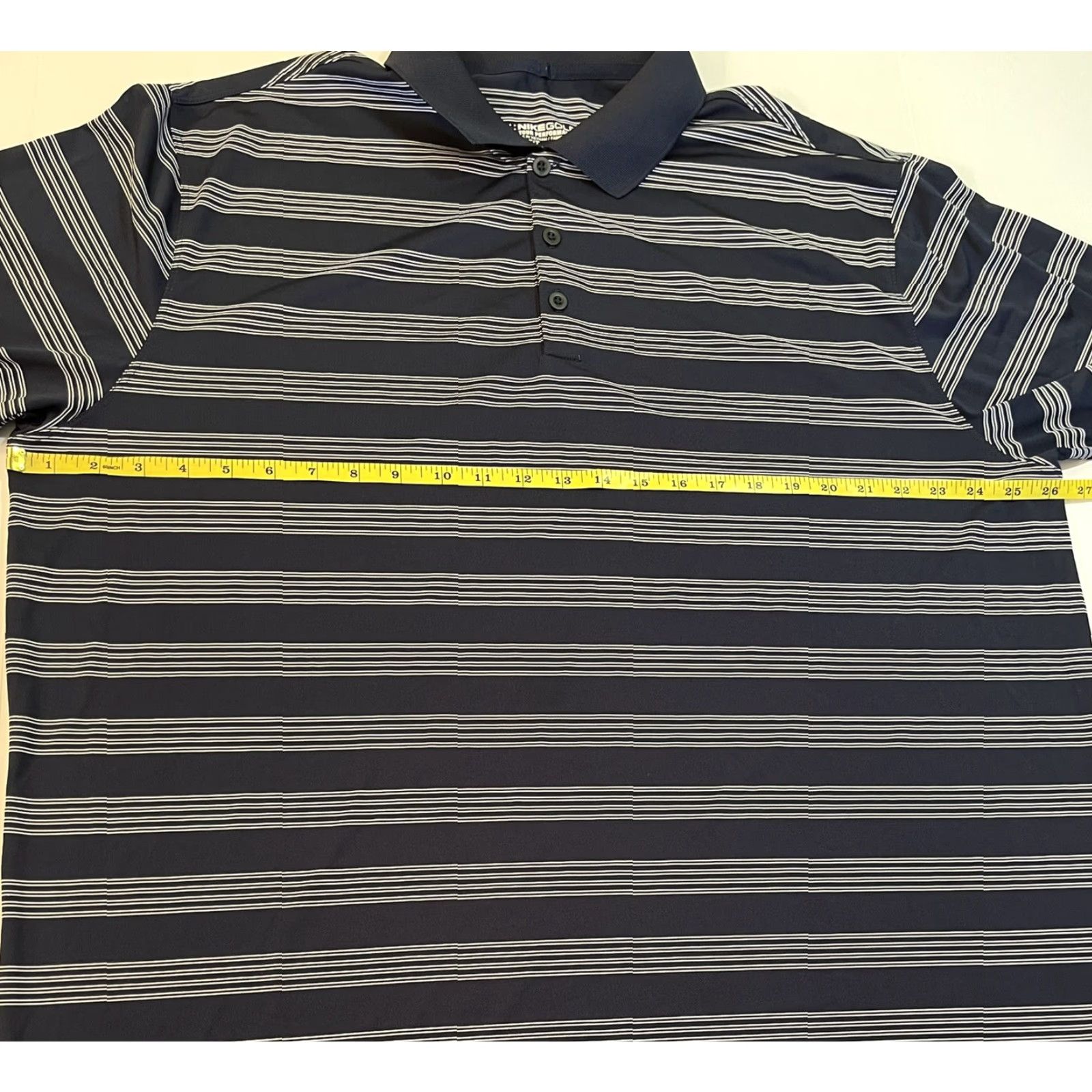 Nike Nike Golf Polo Shirt Mens Dri-Fit Stretch Striped Blue Collar Button XXL Short Sleeve Casual Size US XXL / EU 58 / 5 - 4 Thumbnail