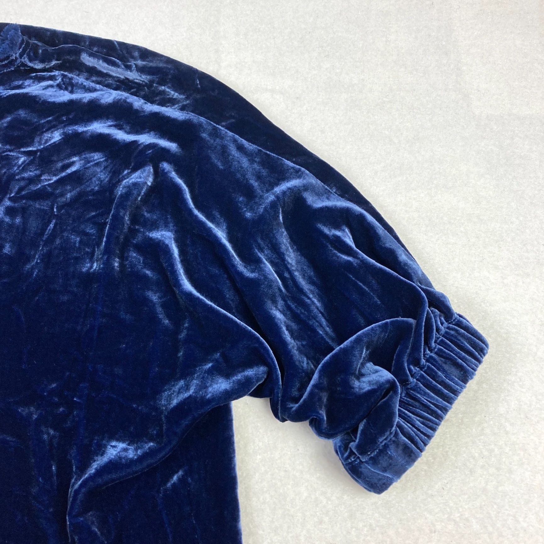 Vintage Sundance The Best Spring Velvet Tunic Shift Dress PXL Blue Silk Blend Size XL / US 12-14 / IT 48-50 - 2 Thumbnail