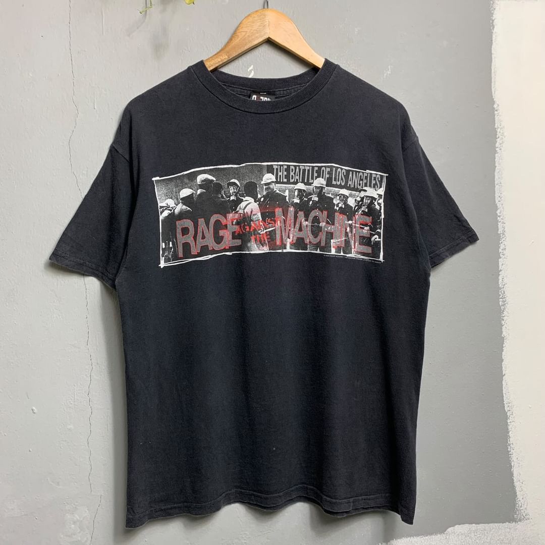 image of Giant x Rock Tees Rage Against The Machine “Battle Of Los Angeles” in Black, Men's (Size Medium)