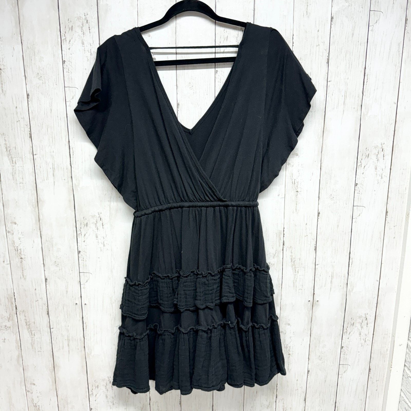 Anthropologie Daily Practice by Anthropologie XS Black Tiered Ruffle Mini Size XS / US 0-2 / IT 36-38 - 5 Thumbnail