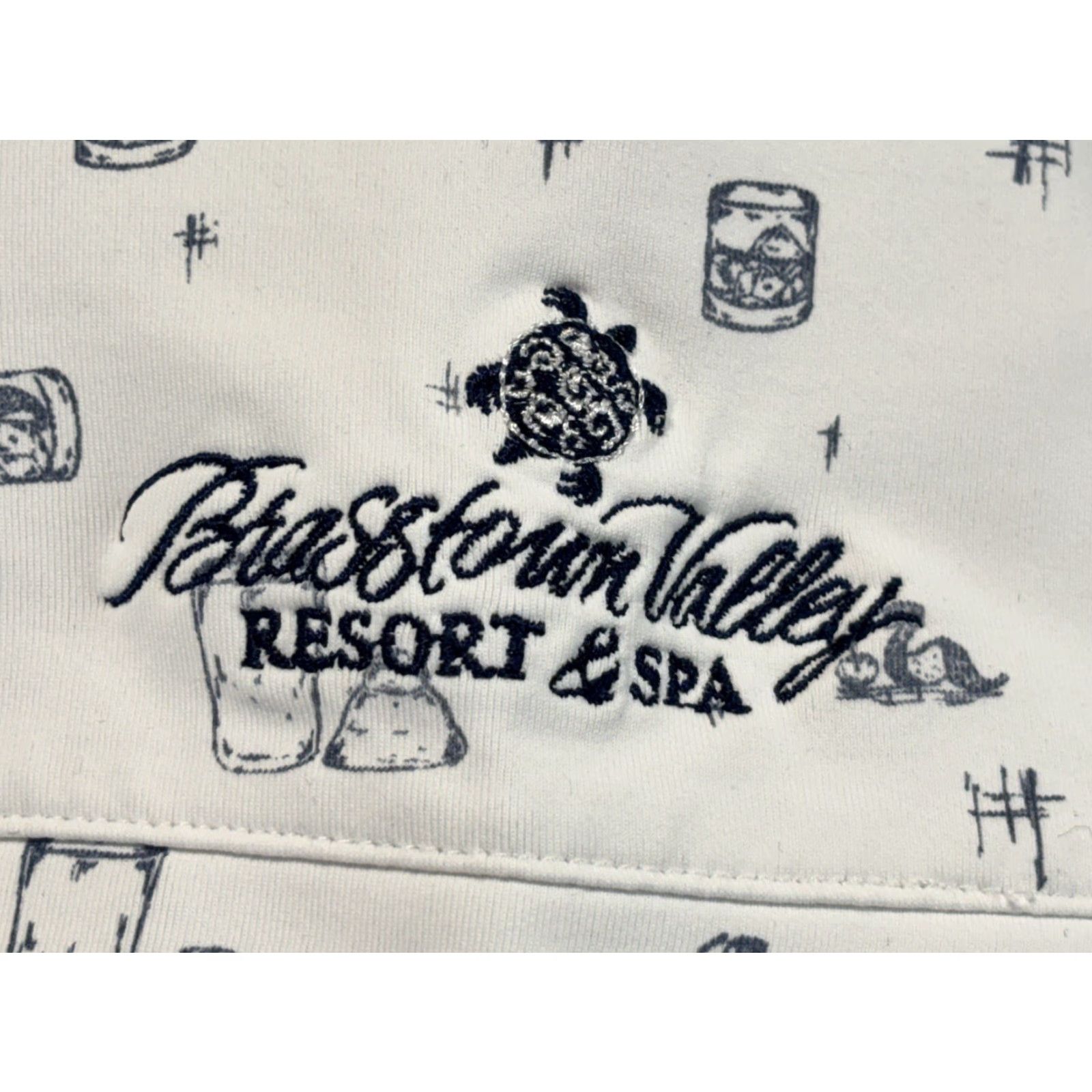 VINTAGE William Murray Performance Polo Shirt Mens L White AOP Brasstown Valley Polo Short Sleeve Collared Golf Sports Preppy Mens