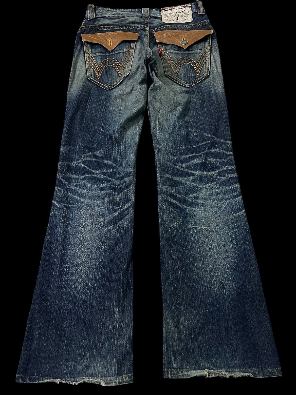 Edwin 💥Flare💥Vintage Edwin XVS Buffalo Head Distress Jean Size US 30 / EU 46 - 2 Thumbnail