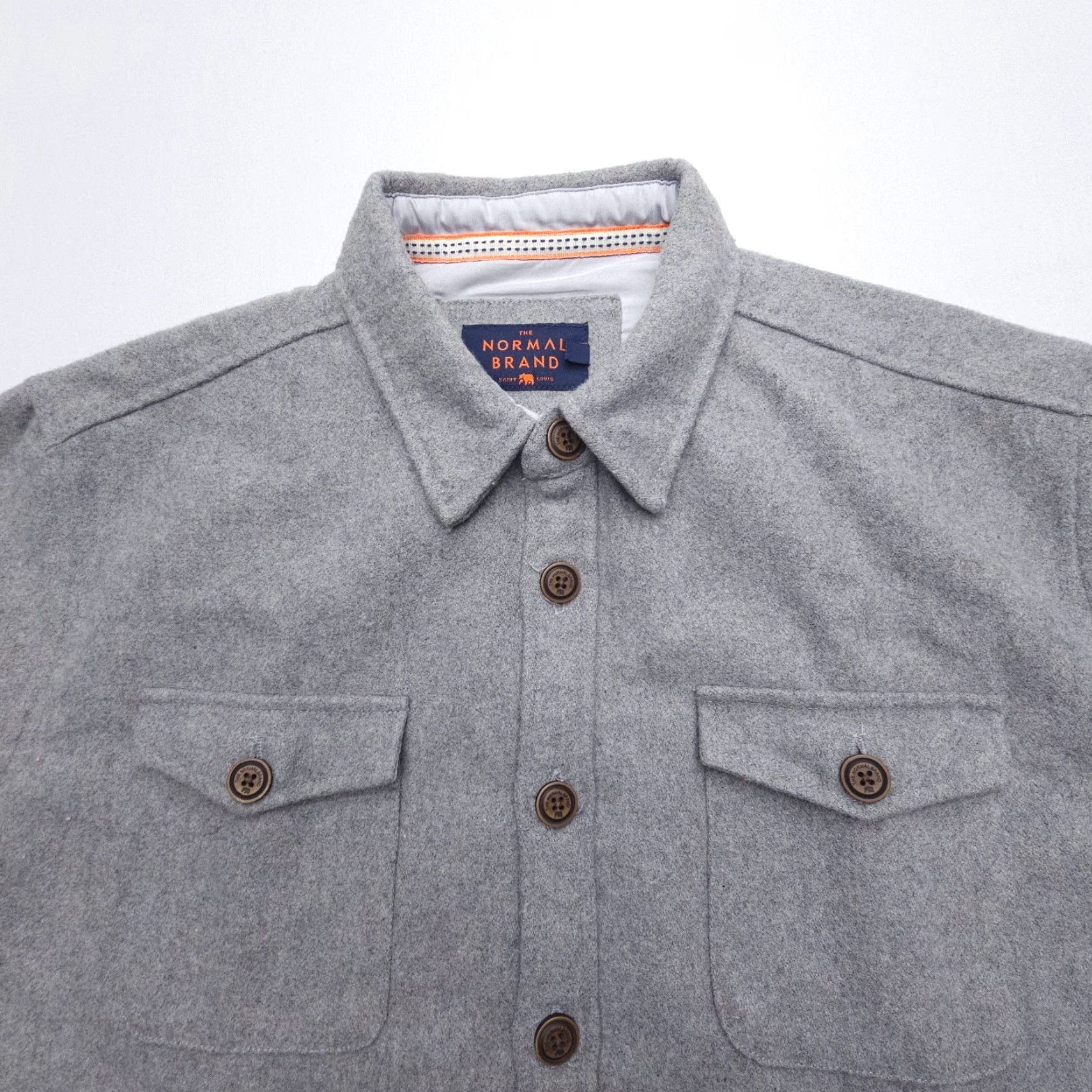 Vintage The Normal Brand Senior Wool Blend Shirt Jac Mens Large Gray Lined Shacket Size US L / EU 52-54 / 3 - 6 Thumbnail