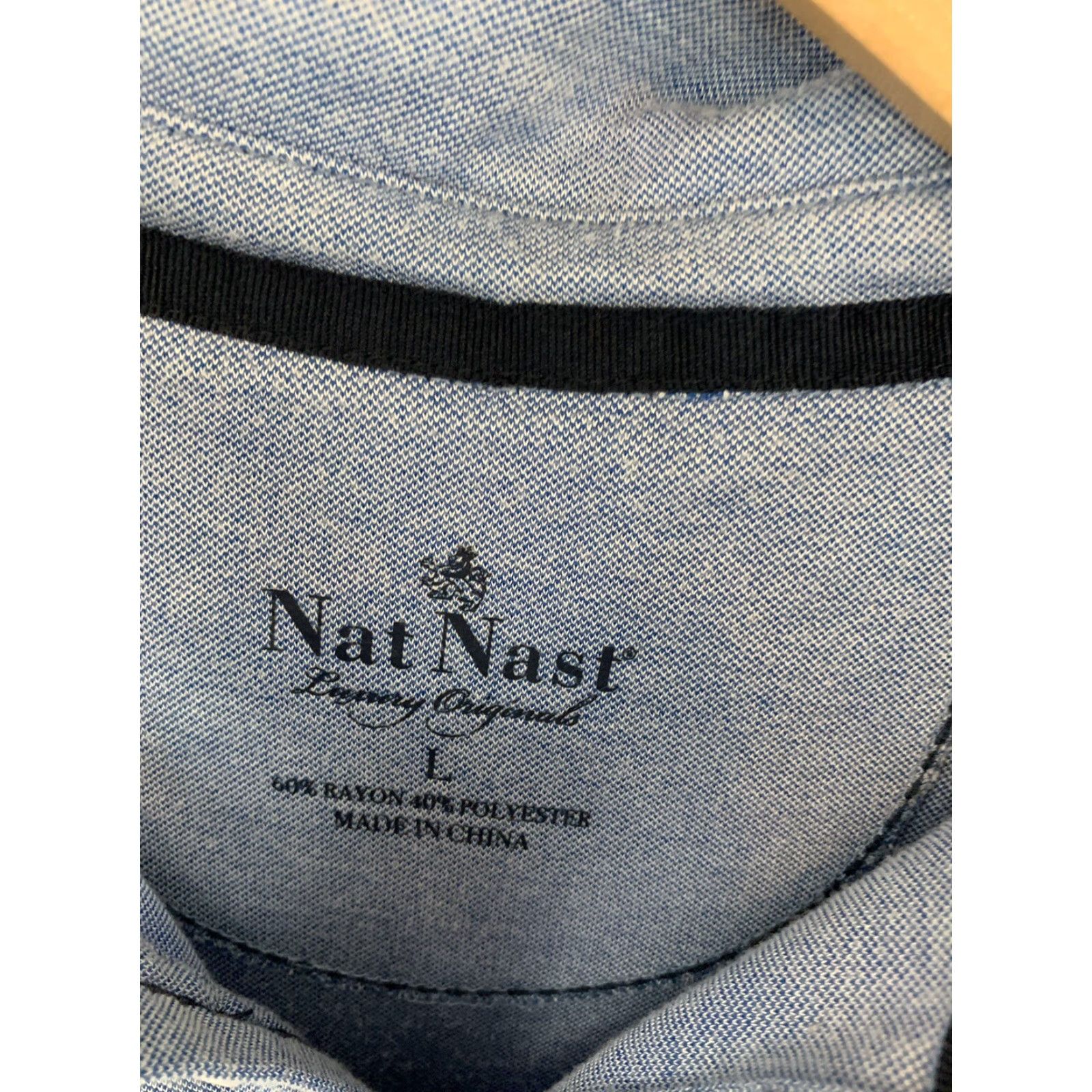 Nat Nast NAT NAST Polo Shirt Men L Blue Short Sleeve Button Front Rugby Shirt NAT NAST Blue Polo Large L Men Color Blue Button-Up Shirt Size US L / EU 52-54 / 3 - 2 Thumbnail