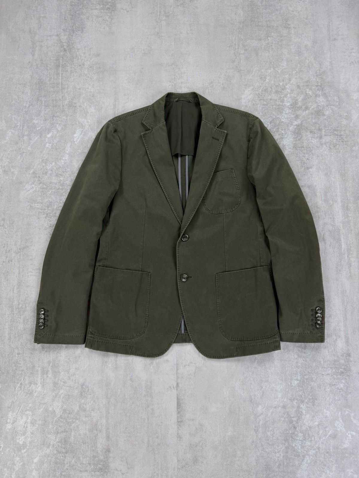 Japanese Brand Paul Kehl Military cotton Green Blazer Jacket size 52 Size 52S - 3 Thumbnail