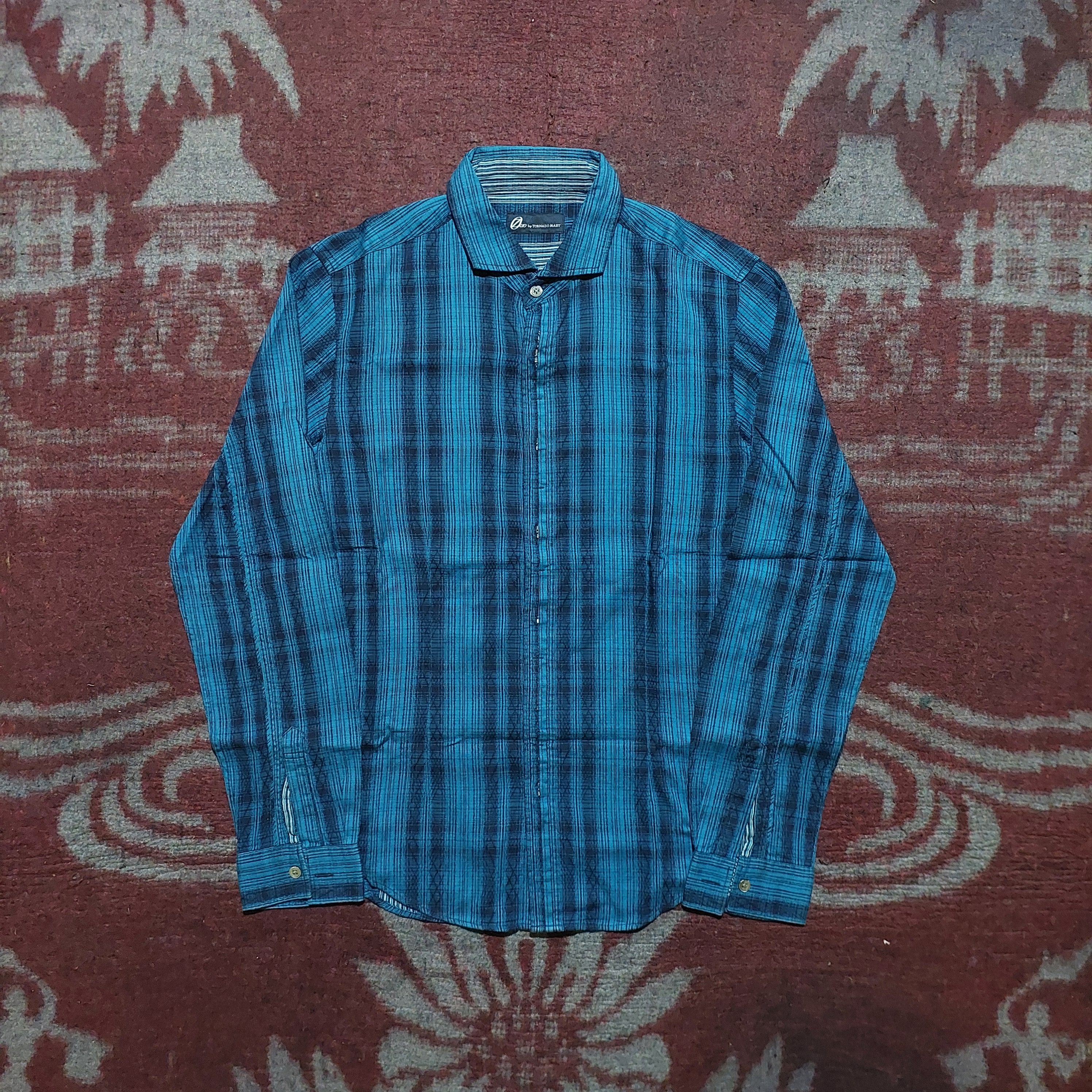 Tornado Mart Zero by Tornado Mart blue stripes button up L/s shirt Size US L / EU 52-54 / 3 - 1 Thumbnail