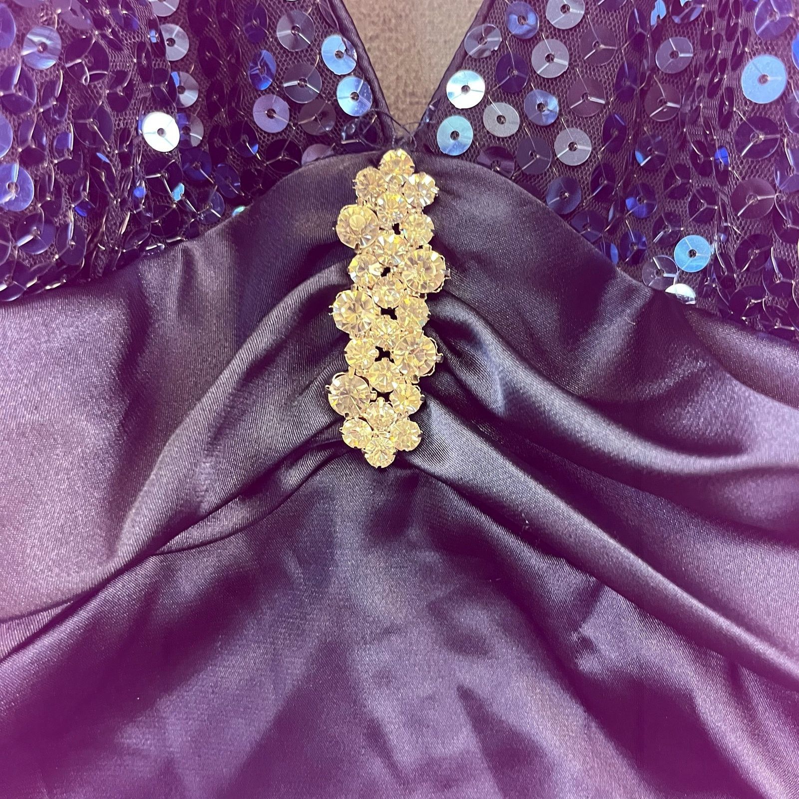 Other Size 13/14 Roberta Sequin Halter Dress Satin Formal Prom Size XL / US 12-14 / IT 48-50 - 9 Thumbnail